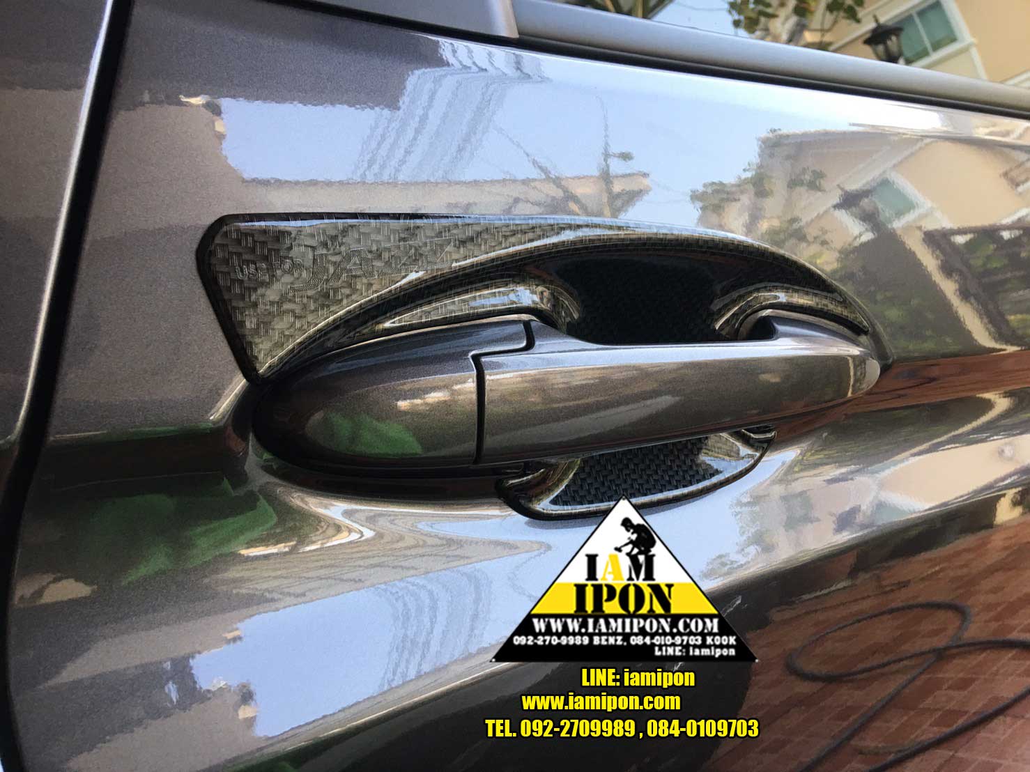 DOOR HANDLE JAZZ GK14 -15 CARBON เบ้ารองมือเปิดคาร์บอนแจ๊ส จีเค ปี14 - 15