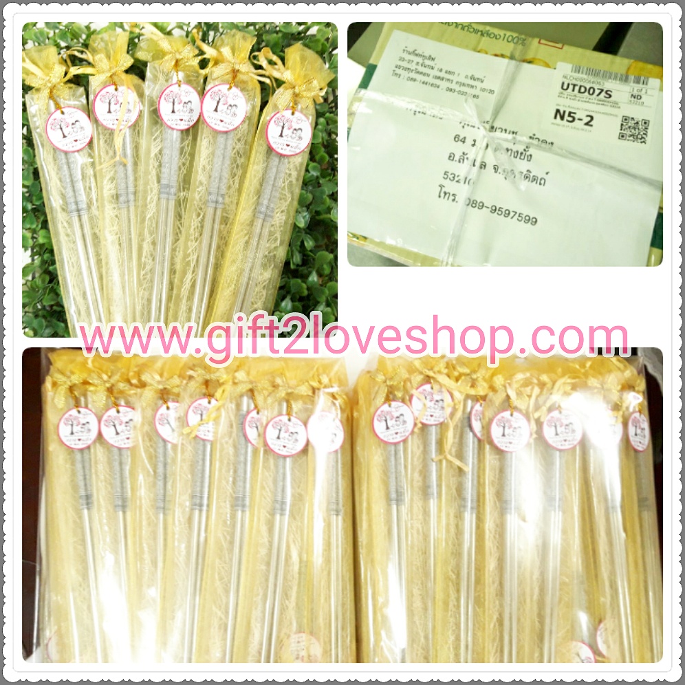 ตะเกียบเหล็กแพคเกจถุงผ้าแก้ว