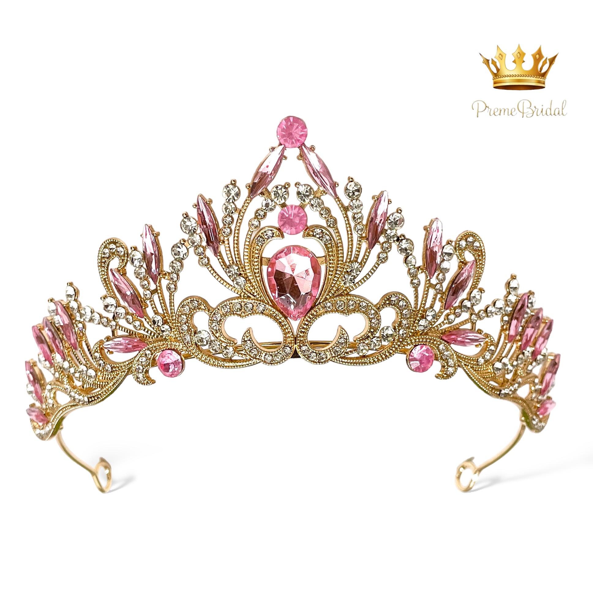 (พร้อมส่ง) เทียร่า 331 สีชมพูหวาน มงกุฎนางงาม งานสวย ปราณีต QCเพชรทุกเม็ด สินค้าพร้อมส่งจากไทย
