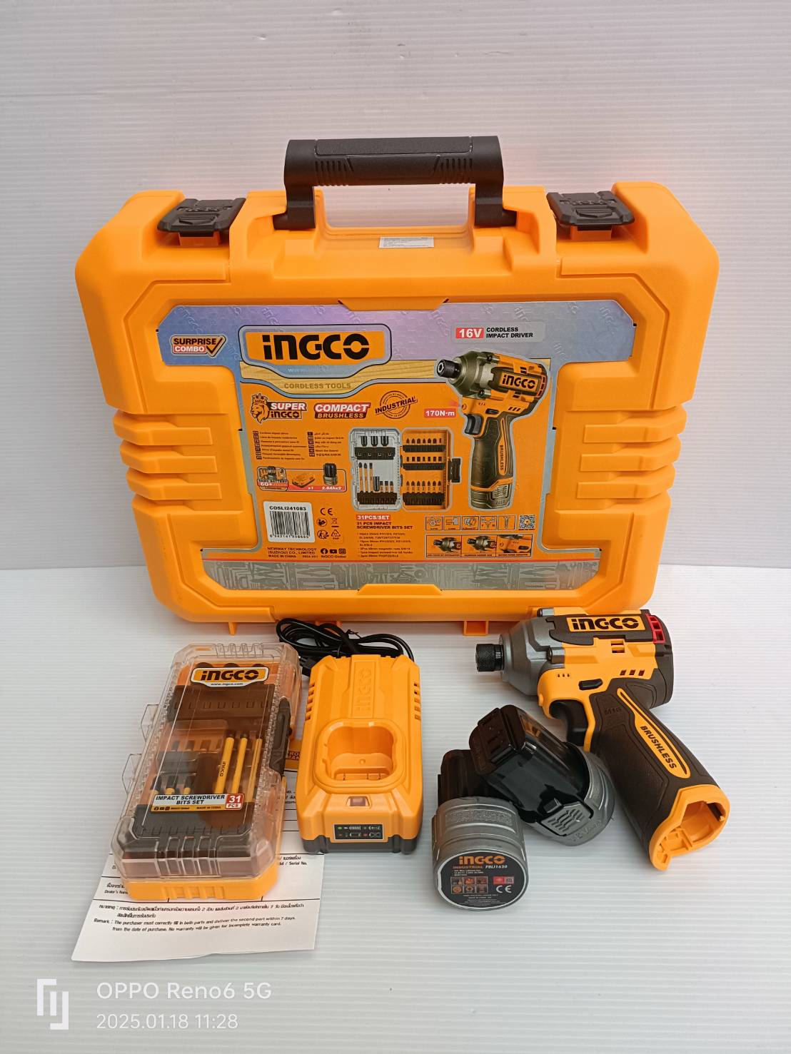 INGCO ไขควงกระแทกไร้สาย 16V รุ่น COSLI241083