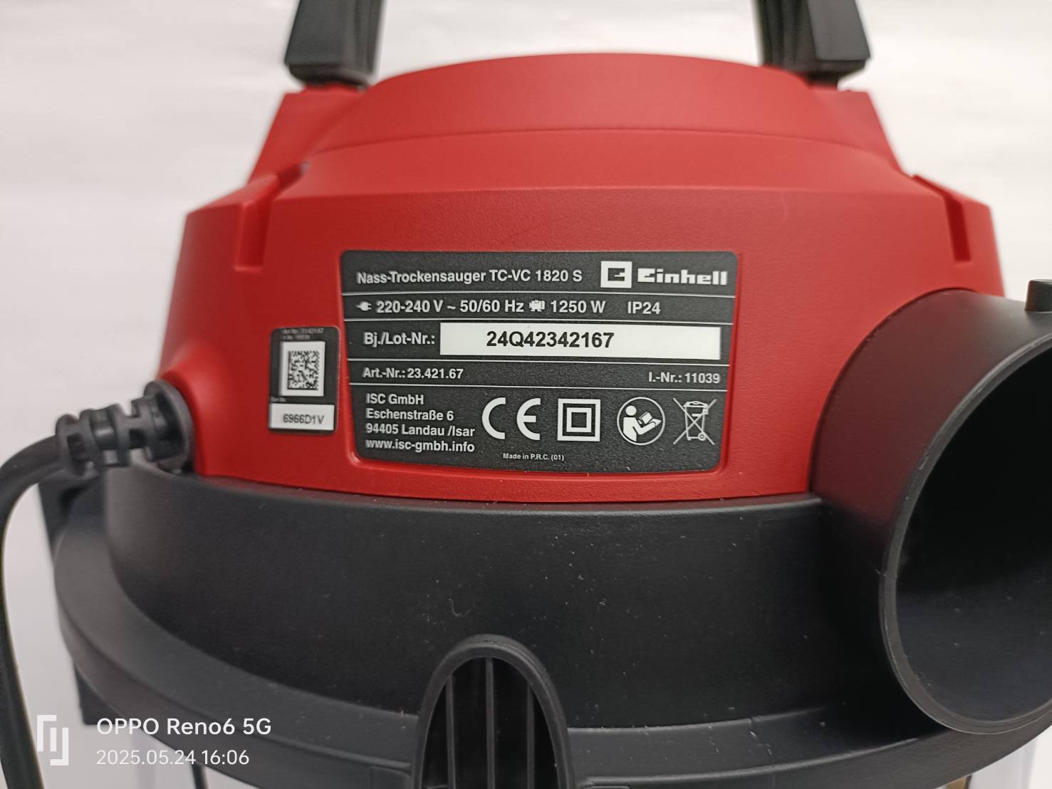 เครื่องดูดฝุ่นแห้งและเปียก20ลิตร TC-VC1820S Einhell