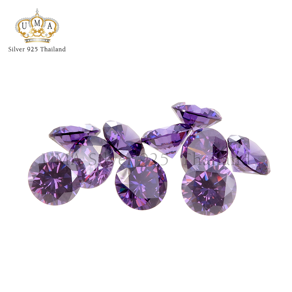 เพชรCZ 6A ทรงกลม สีอเมทิสต์ สีม่วงกลาง (Amethyst Medium ROUND CZ) - Size 2.20mm - 1แพ็ค - 500เม็ด