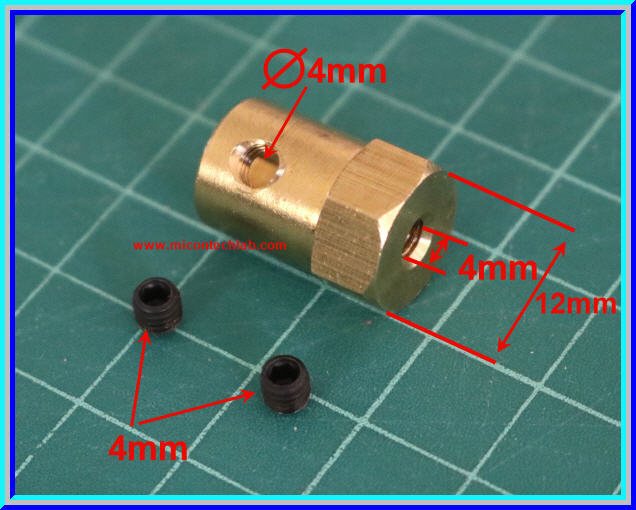 1x ข้อต่อแกนเพลาทองเหลือง ขนาด 6 มม (Coupling 6 mm)