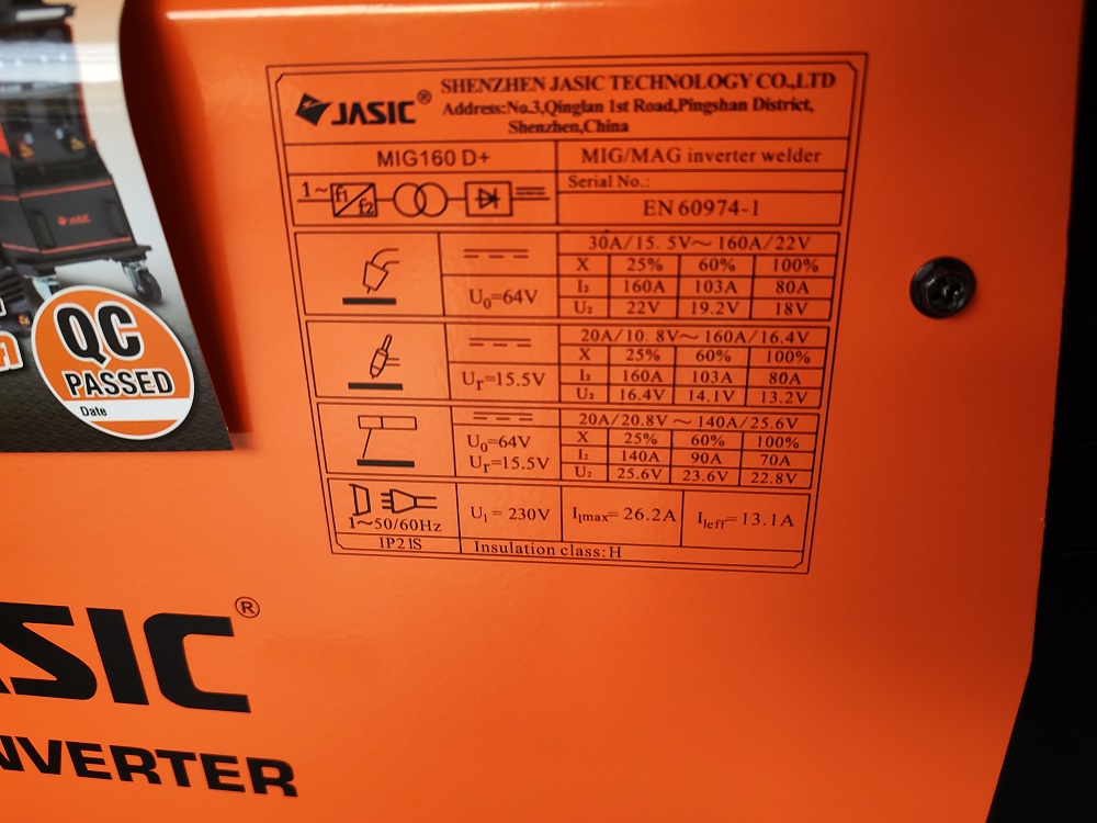 เครื่องเชื่อมไฟฟ้า MIG160D+ JASIC