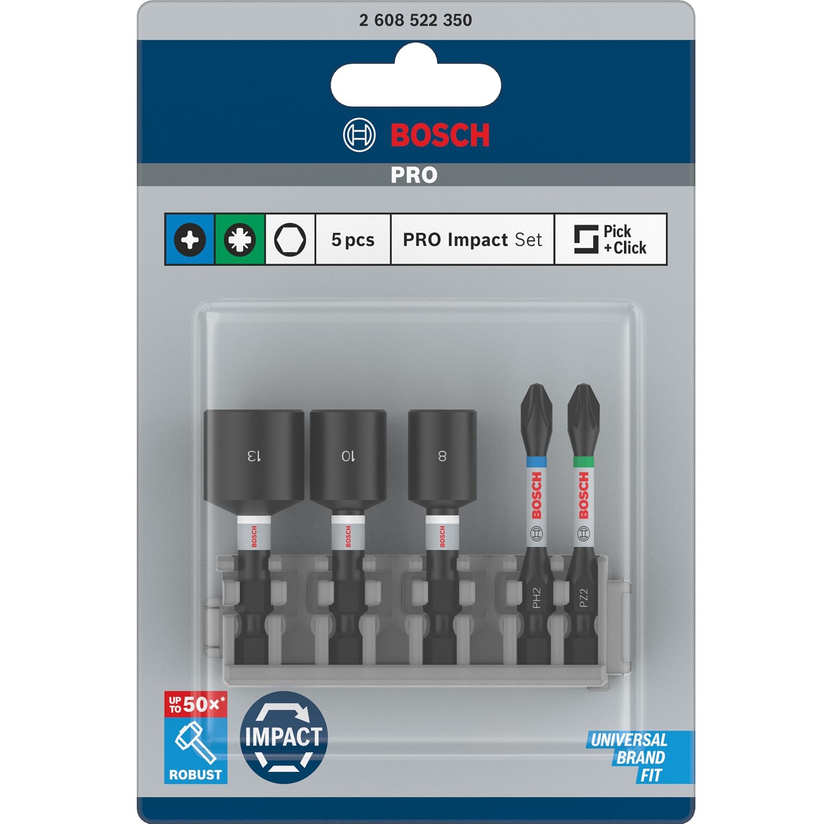 ชุดดอก5ชิ้น+แผง PRO Impact Set BOSCH 2608522350