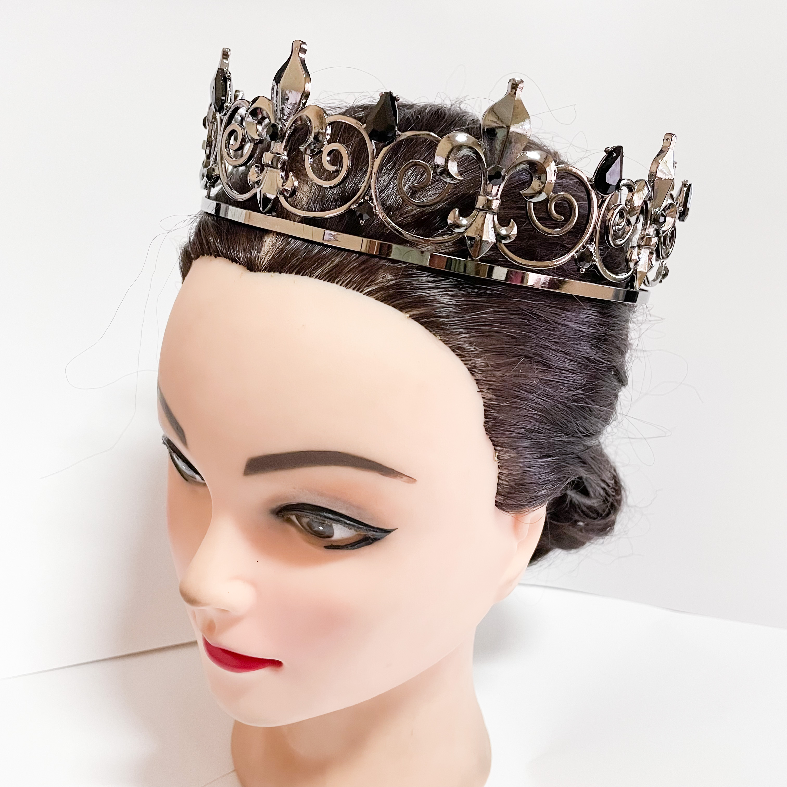 (พร้อมส่ง) มงกุฏผู้ชาย 026 สีดำ มงกุฎผู้ชาย มงกุฎเจ้าชาย งานสวย ปราณีต QCเพชรทุกเม็ด