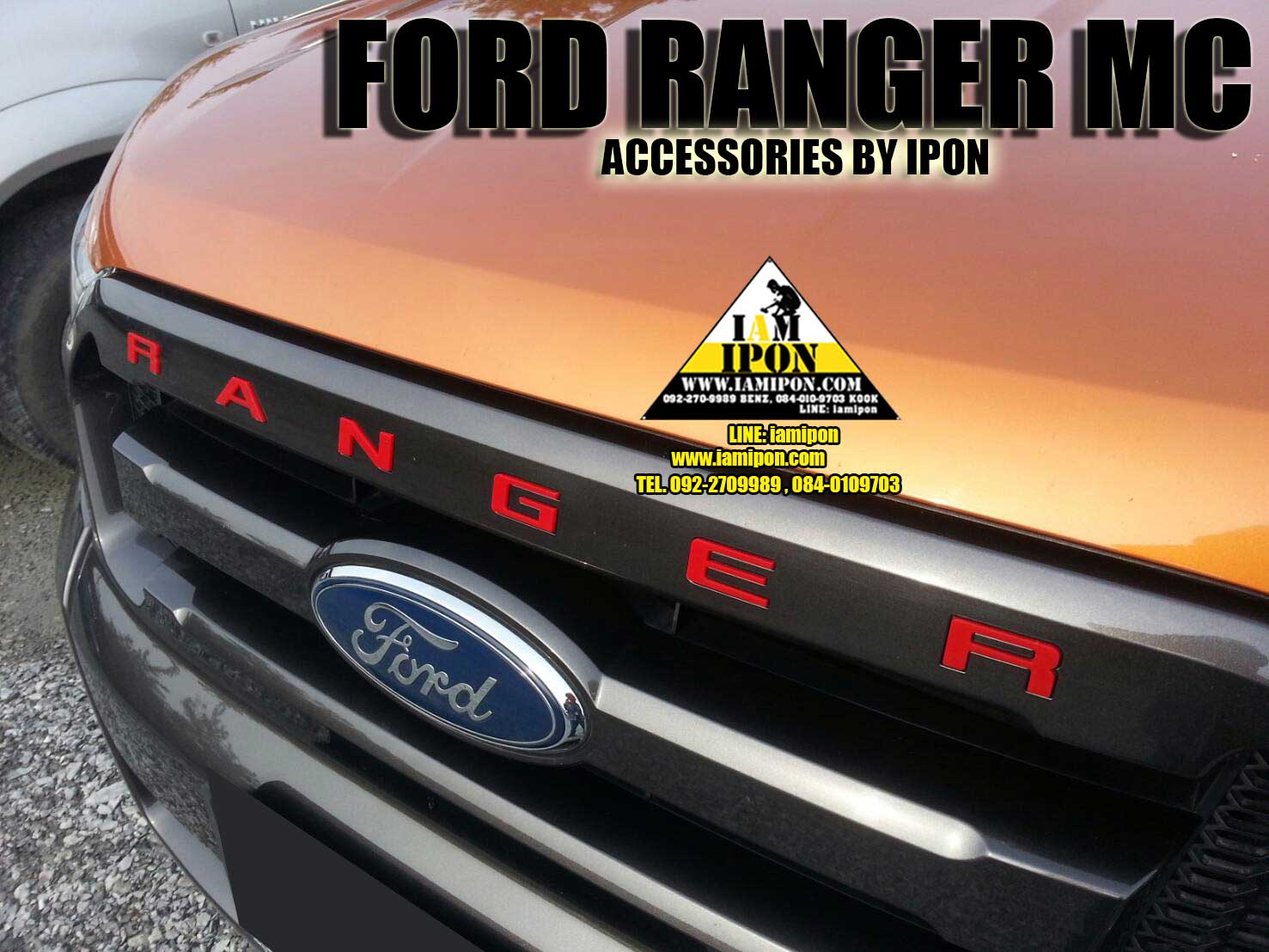 3D CHARACTER FRONT GRILL FORD RANGER MC ตัวหนังสือติดกระจังหน้าฟอร์ดเรนเจอร์ MC