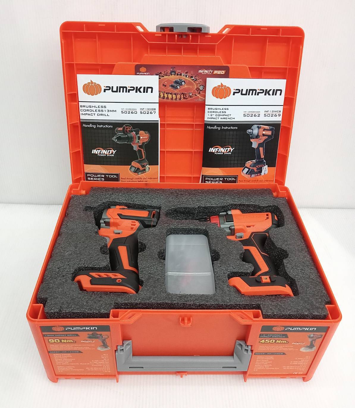 คอมโบ้สว่านกระแทก+บล็อกกระแทก INF-IMDIW-422CK PUMPKIN 50296