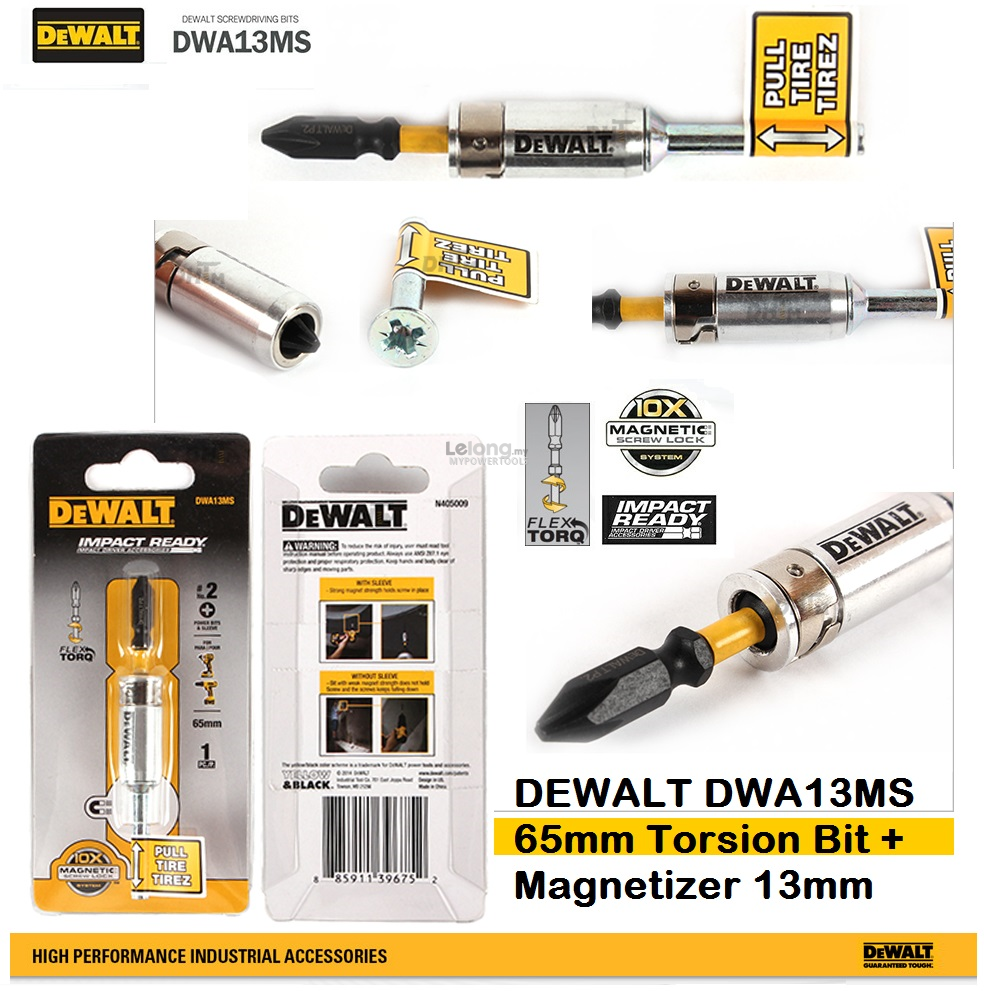 ดอกไขควง พร้อมปลอกแม่เหล็ก DWA13MS WDEWALT
