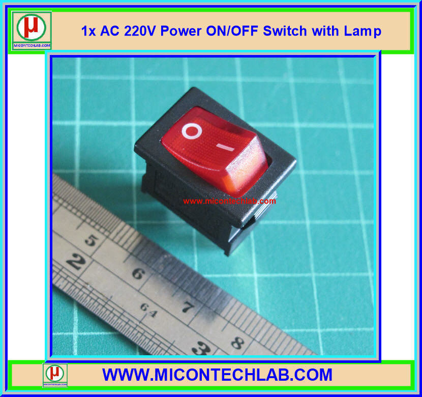 1x สวิตซ์เพาเวอร์ออนออฟ AC 220V พร้อม LED (Power ON/OFF Switch)