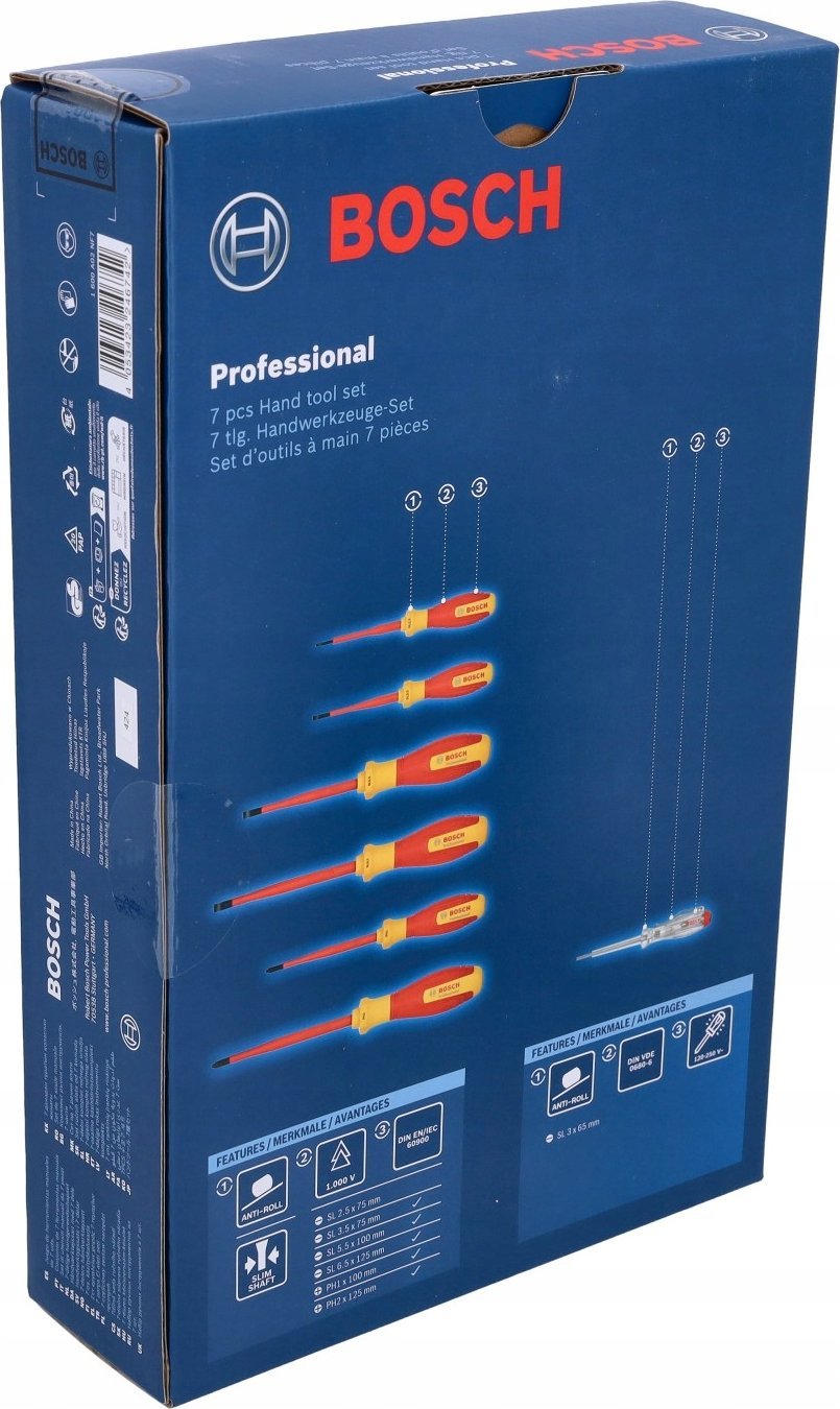 BOSCH ชุดไขควงกันไฟ VDE 7 ชิ้น 1600A02NF8