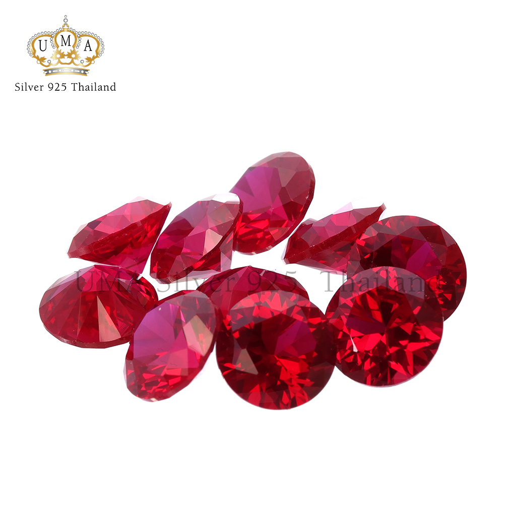 เพชรCorundum 7A คอรันดัม ทรงกลม สีแดง เข้ม ดาร์ค รูบี้ เบอร์ 8 (Ruby Dark Corundum No.8 ROUND) - Size 2.10mm - 1แพ็ค - 500เม็ด