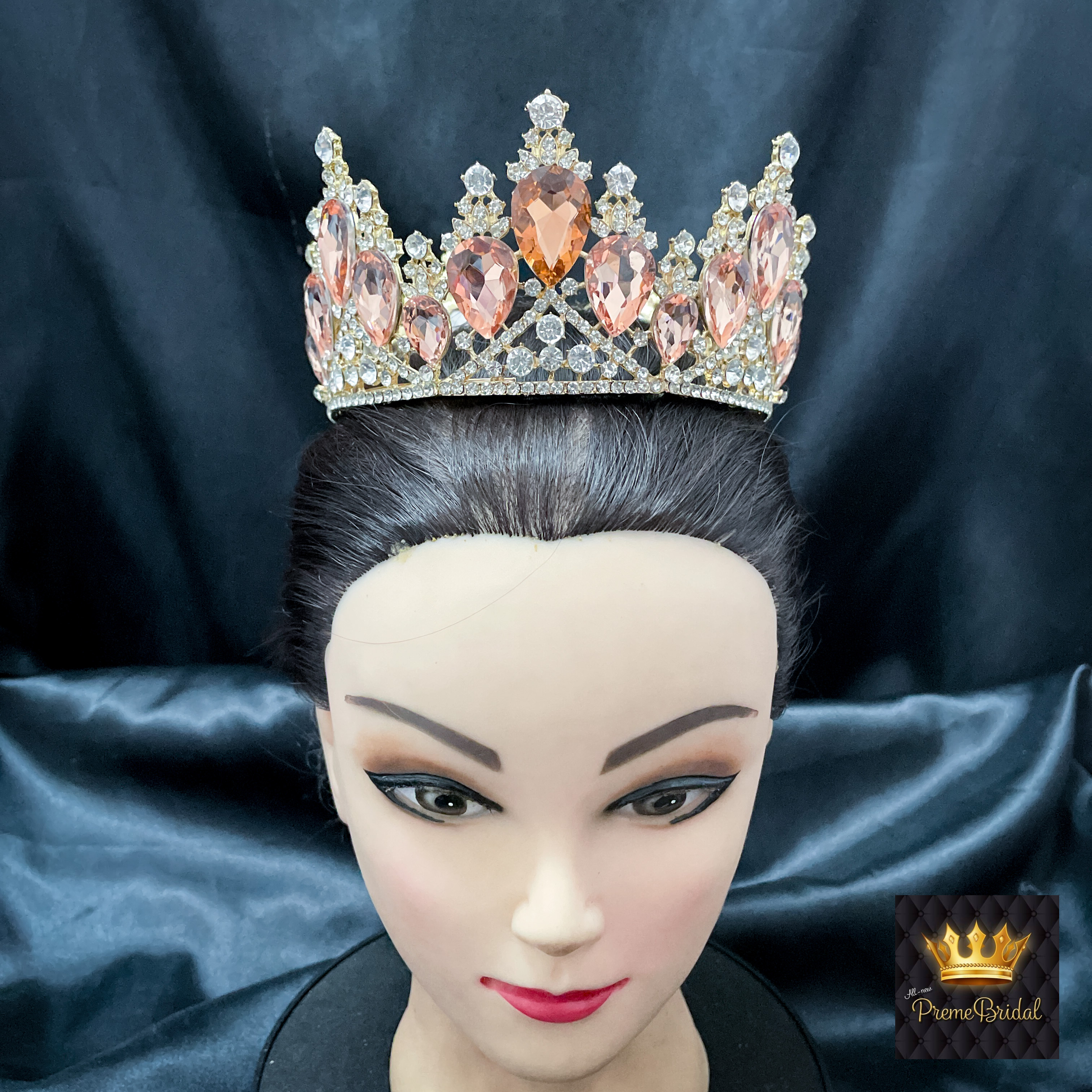 (พร้อมส่ง) มงกุฏ 049 ส้ม-ทอง มงกุฎนางงาม มงกุฎประกวด งานดี เกรดพรีเมี่ยม จัดส่งจากไทย ไม่ต้องรอนาน