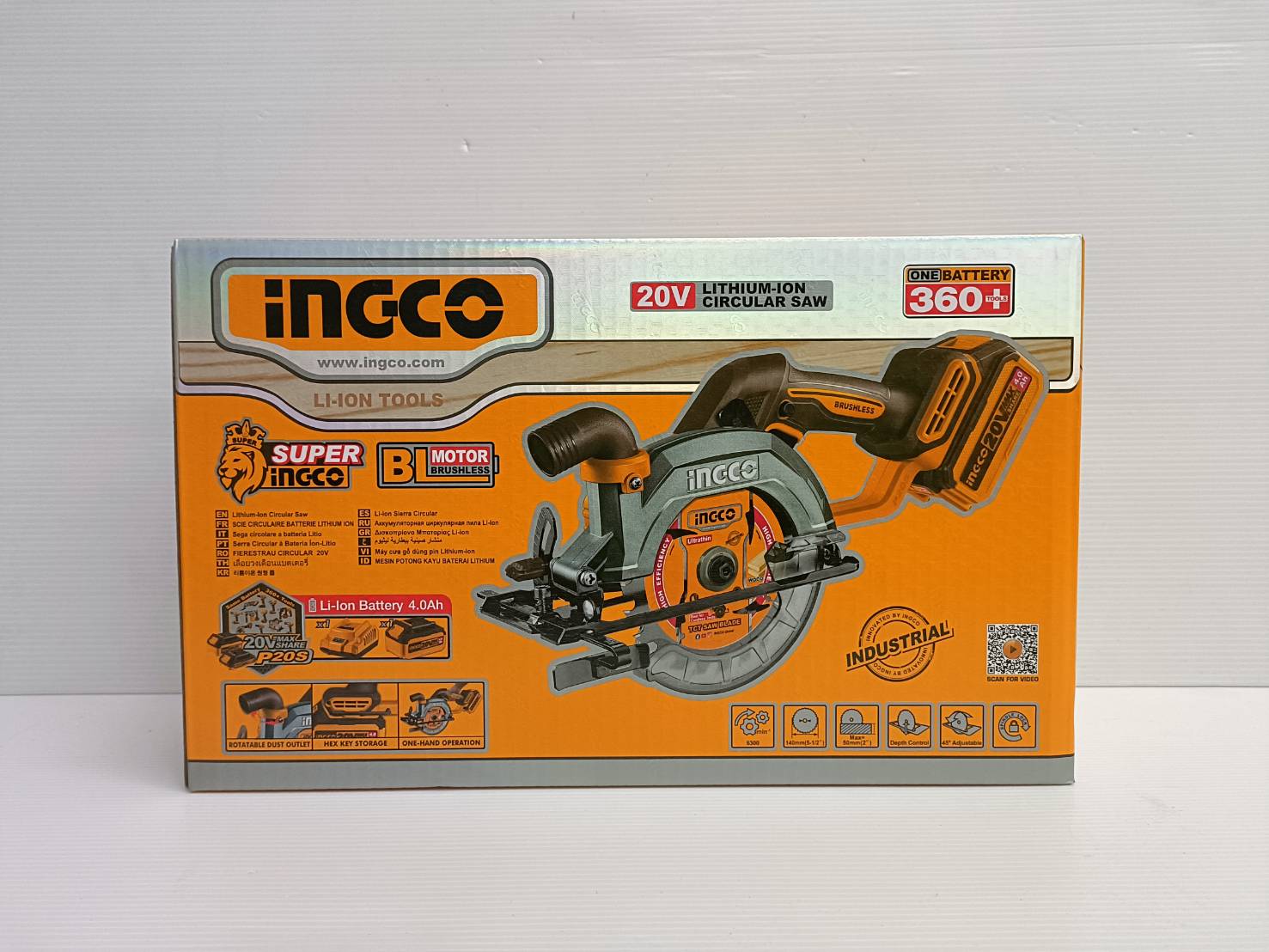 INGCO เลื่อยวงเดือนไร้สาย 20V 5 นิ้ว มอเตอร์ไร้แปรงถ่าน รุ่น CSLI14021