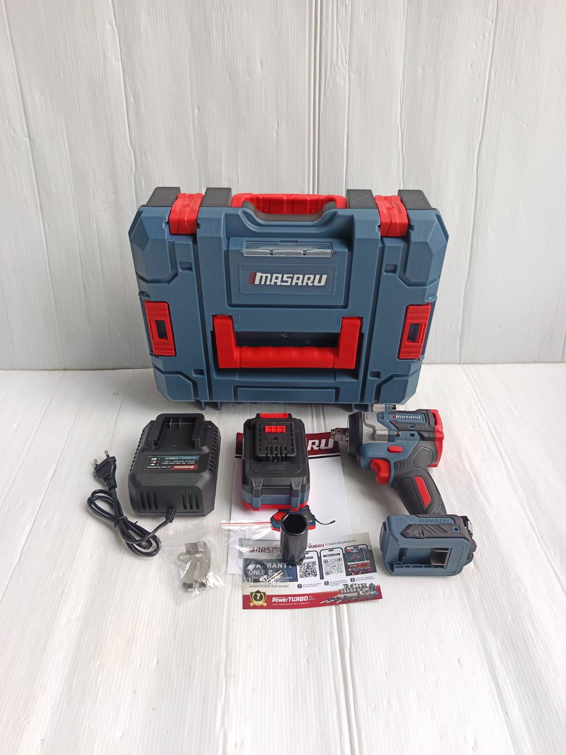 MASARU บล็อกไฟฟ้า รุ่น SCDW-230 แรงบิด 800 N.m 4 หุน แบตเตอรี่ลิเธียม ประกันสินค้า 1 ปี