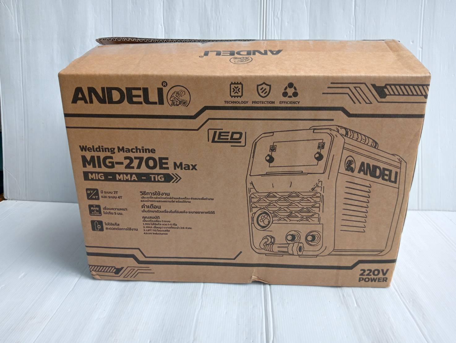 เครื่องเชื่อม160A MIG-270E MAX หน้าจอLED ปรับไฟแสดงผล ANDELI