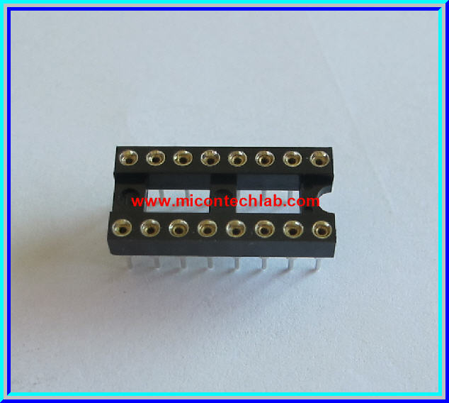 1x IC Socket 16 Pin Round Turned Pin Type 7.62mm/0.3 inch Pitch 2.54mm