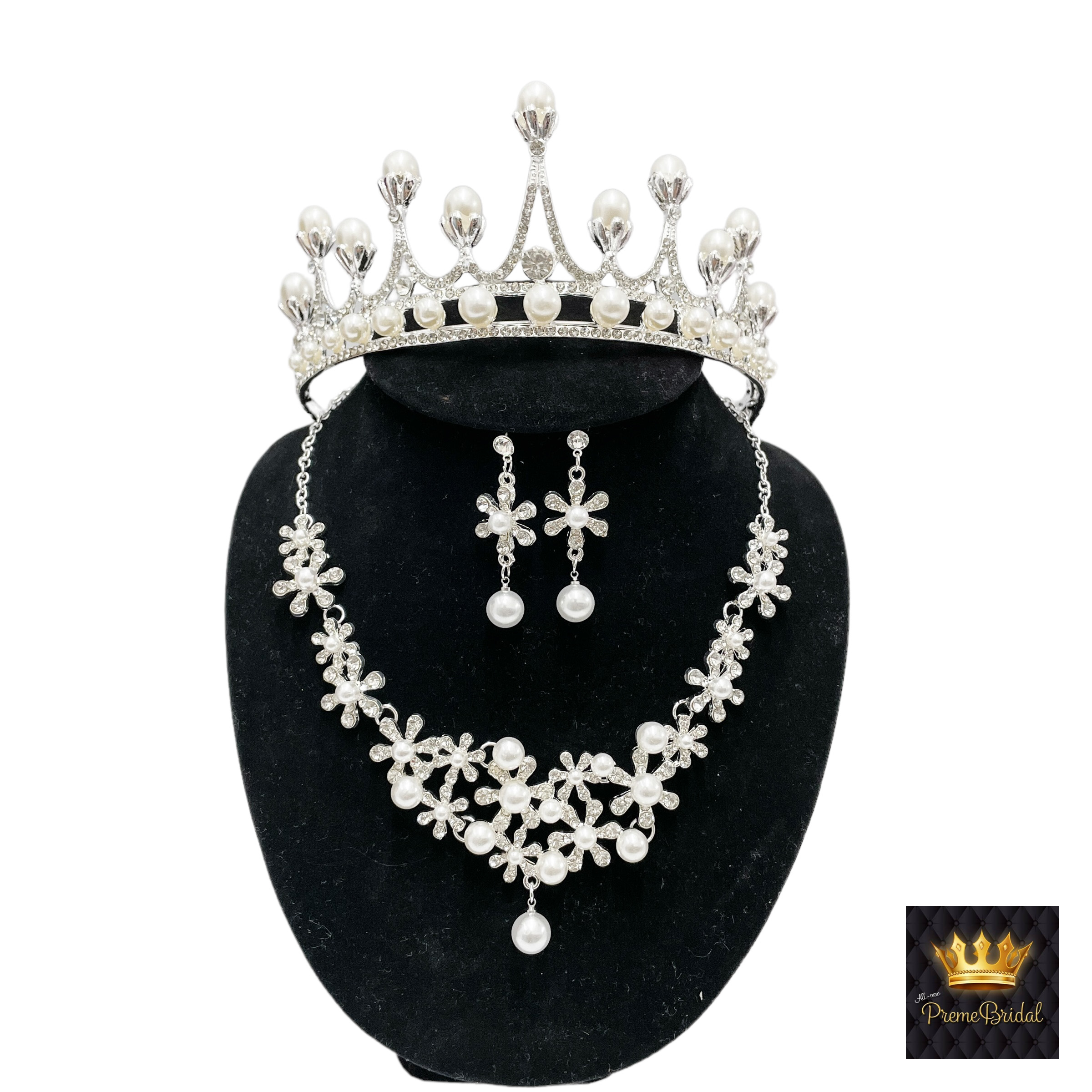 SET010 เครื่องประดับ 3 ชิ้น มงกุฎ สร้อยคอ ต่างหู จัดเซทสวยงาม สินค้าพร้อมส่งจากไทย