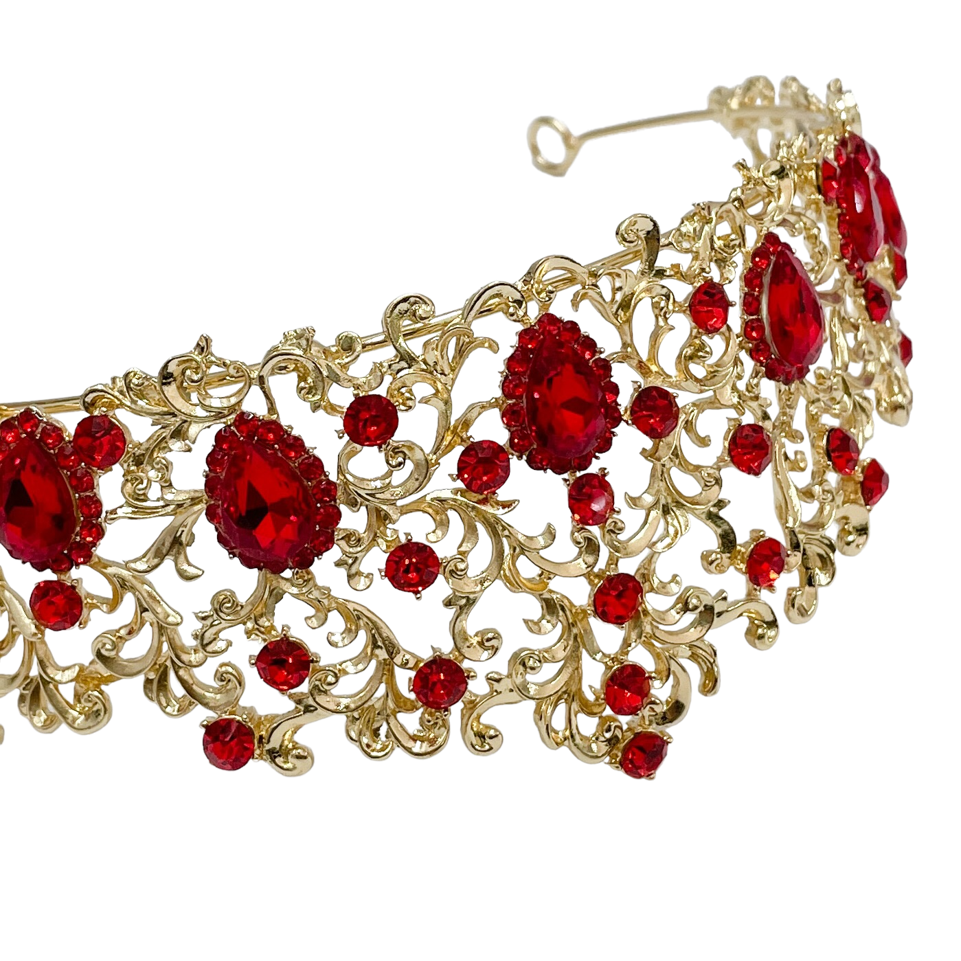 (พร้อมส่ง) เทียร่า 006 สีแดง มงกุฎนางงาม มงกุฎเจ้าหญิง งานสวย ปราณีต QCเพชรทุกเม็ด สินค้าพร้อมส่งจากไทย