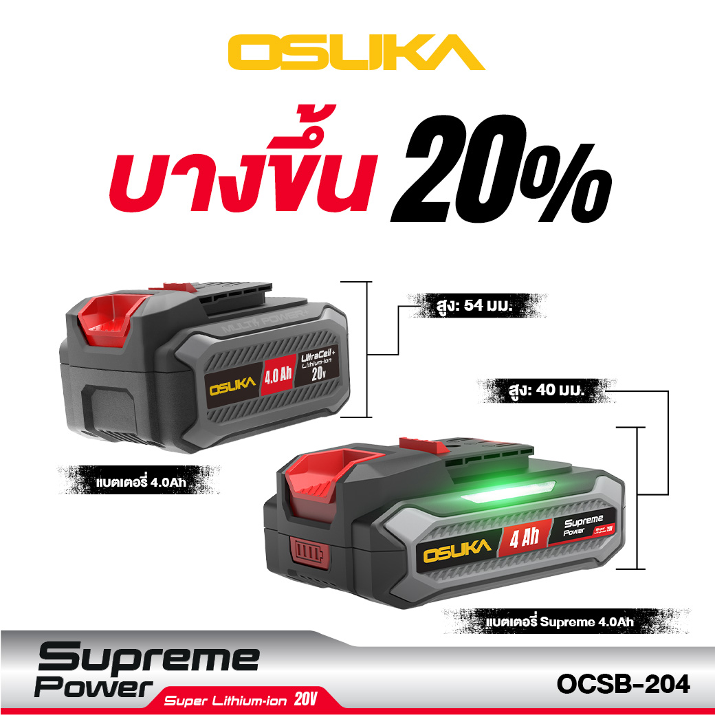 ก้อนแบตเตอรี่ 4.0Ah Supreme Power OCSB-204 OSUKA