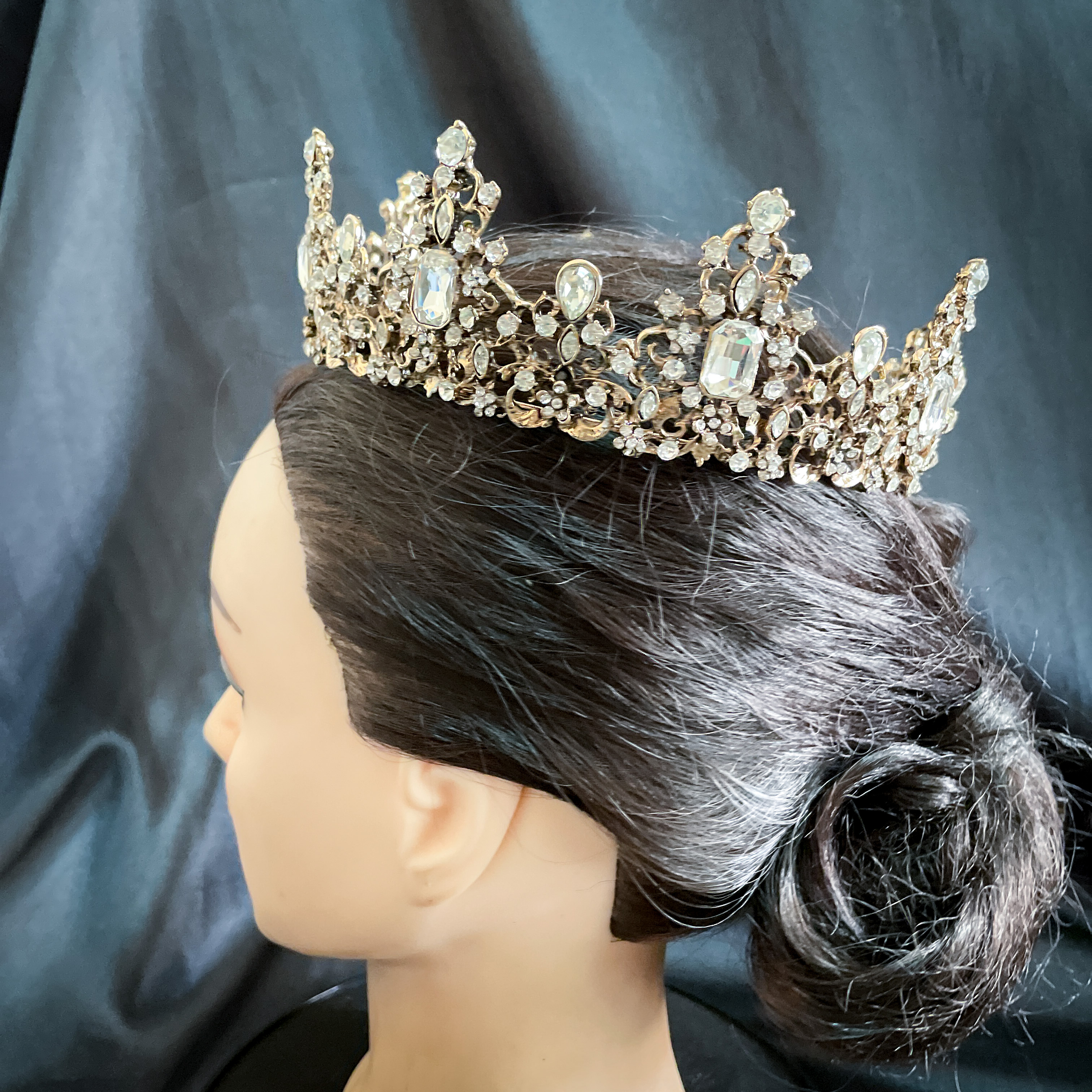 (พร้อมส่ง) มงกุฏ 066 สีวินเทจ+เพชรขาว มงกุฎนางงาม มงกุฎเจ้าชาย มงกุฎสไตล์วินเทจ งานสวย QCเพชรทุกเม็ดไมมีหลุด