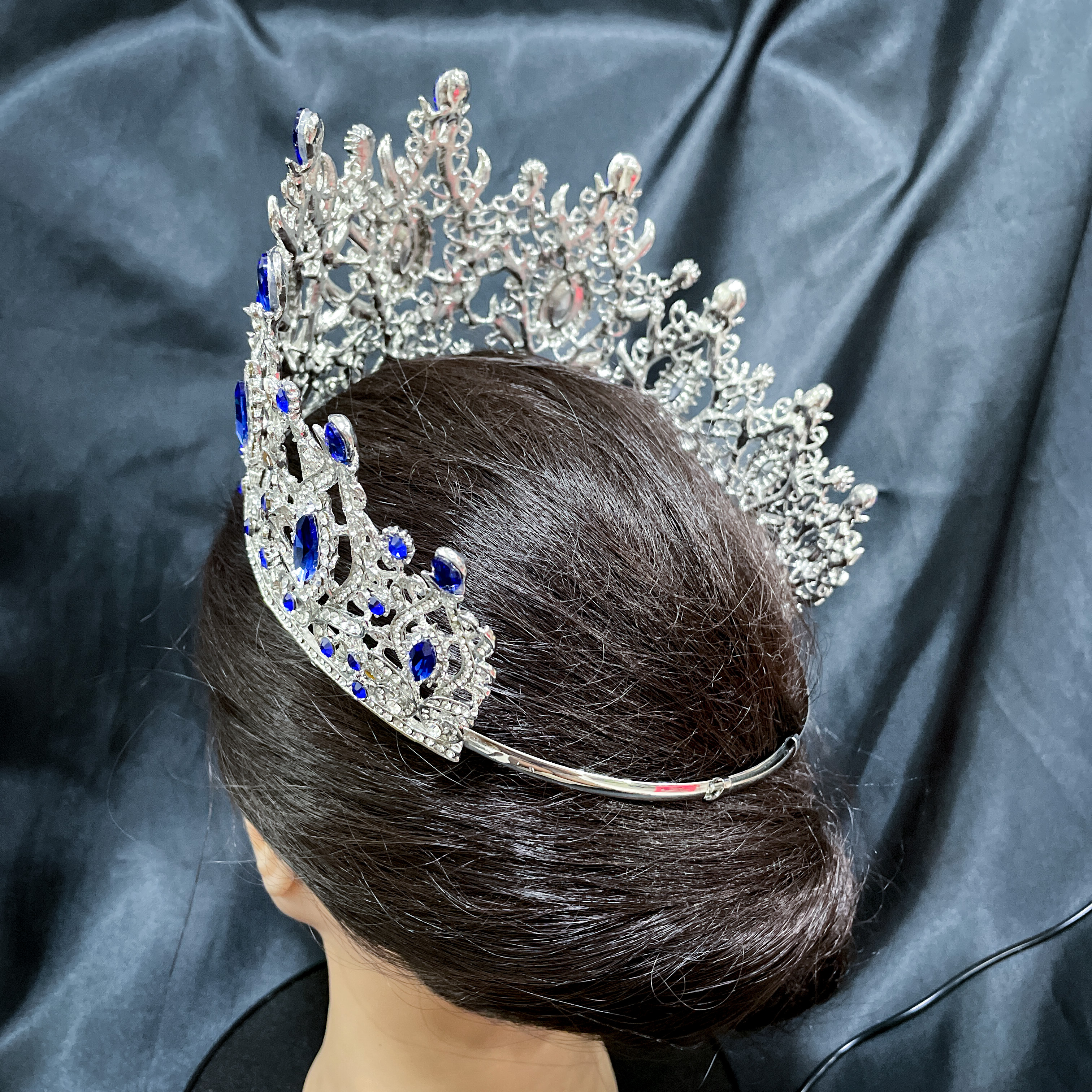 (พร้อมส่งจากไทย) มงกุฏ 096 สีน้ำเงิน มงกุฎนางงาม มงกุฎเพชร มงกุฎประกวด สินค้าพร้อมส่ง ไม่ต้องรอนาน งานพรีเมี่ยม