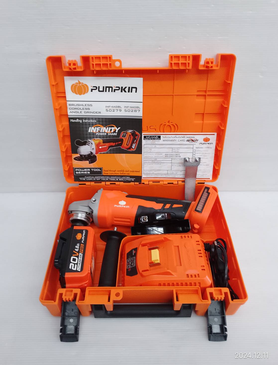 หินเจียร4" ไร้สาย ไร้แปรงถ่าน INF-4AGBL PUMPKIN