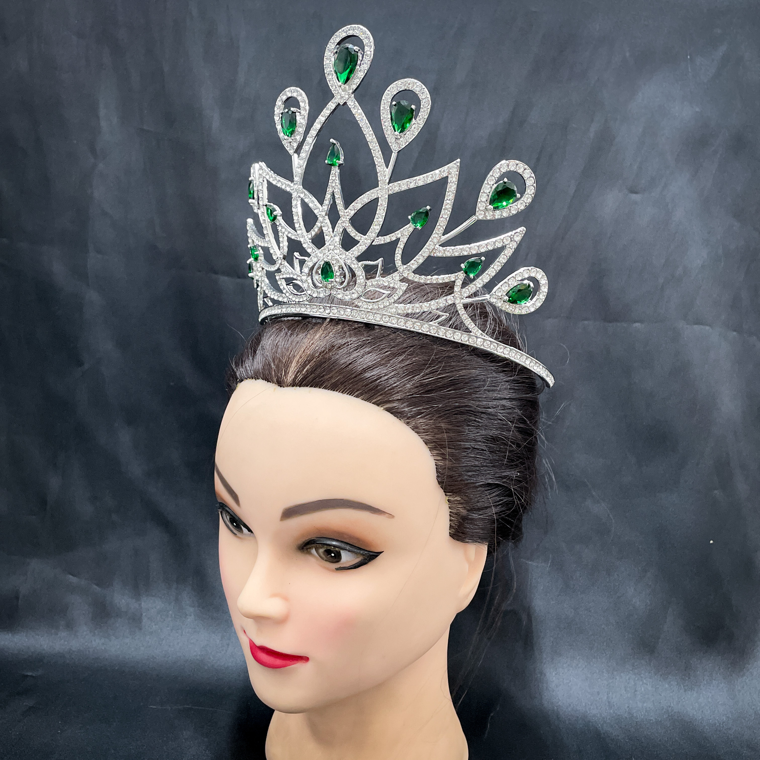(พร้อมส่งจากไทย) มงกุฏ 094 สีเขียว มงกุฎนางงาม มงกุฎเพชร มงกุฎประกวด สินค้าพร้อมส่ง ไม่ต้องรอนาน งานพรีเมี่ยม