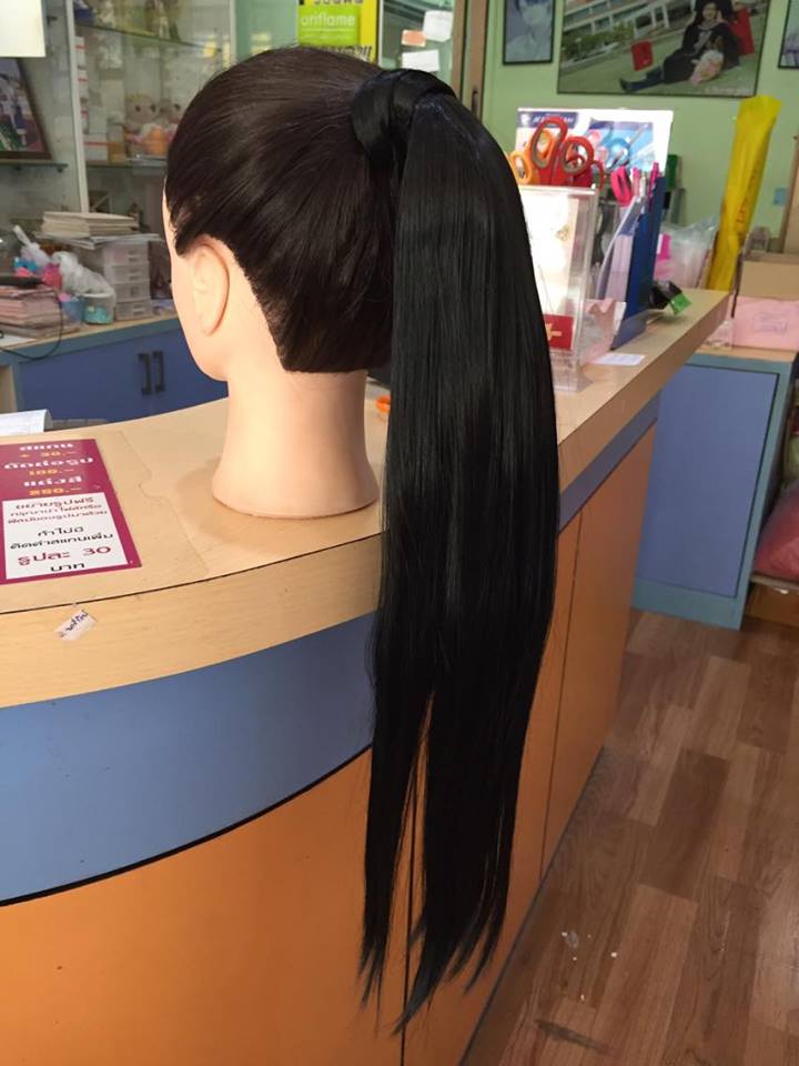 (พร้อมส่ง) วิกหางม้าแบบผูกมีปอยผมตรง ยาว 50 cm