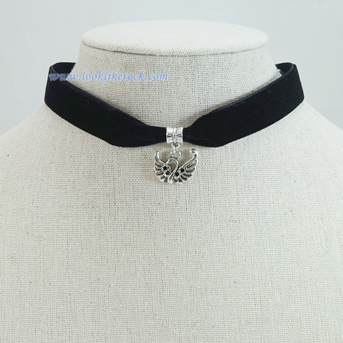 สายรัดคอ (Chocker) Punk จี้หงส์
