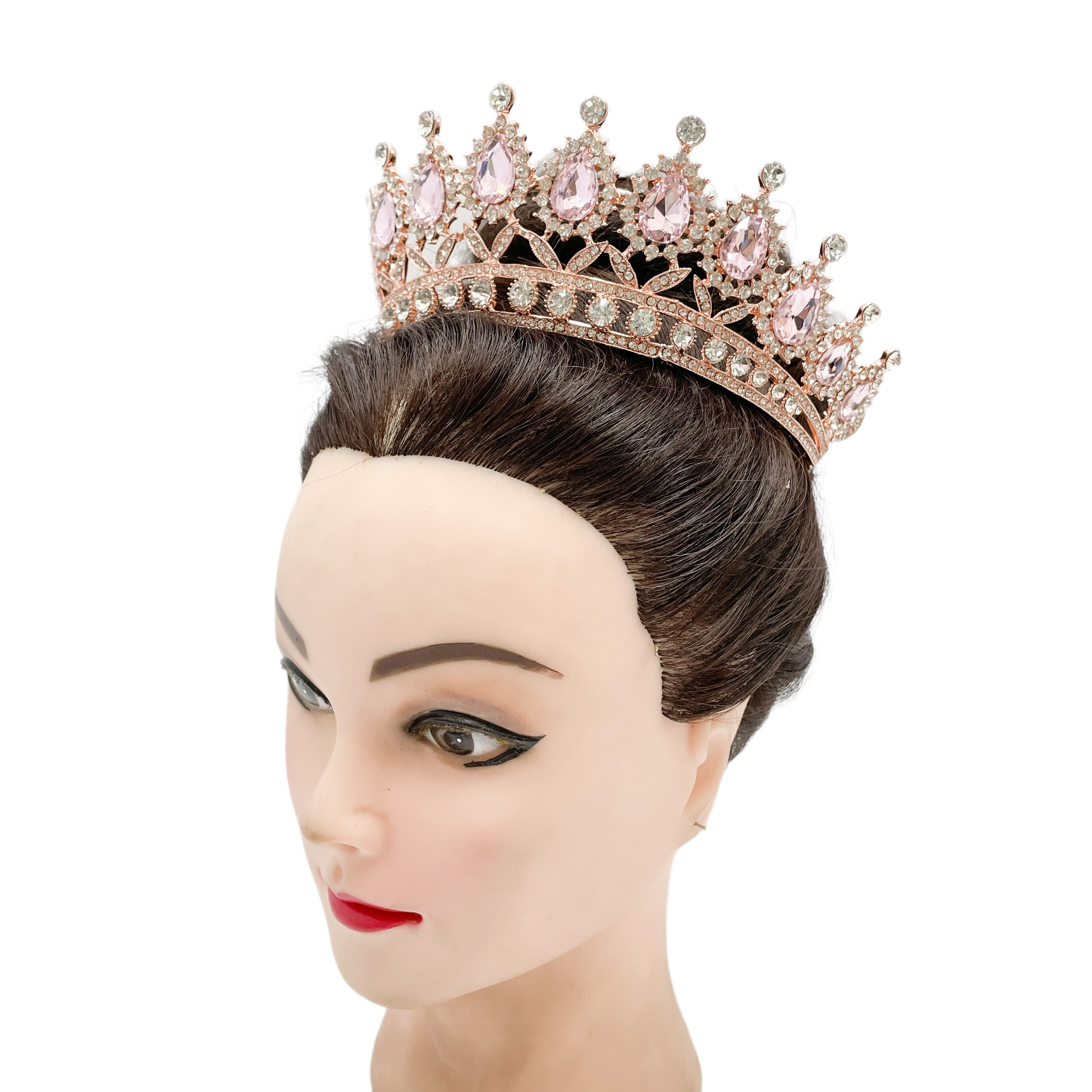 (พร้อมส่ง) เทียร่า 254 สีชมพู มงกุฎนางงาม มงกุฎเจ้าหญิง งานสวย ปราณีต QCเพชรทุกเม็ด สินค้าพร้อมส่งจากไทย