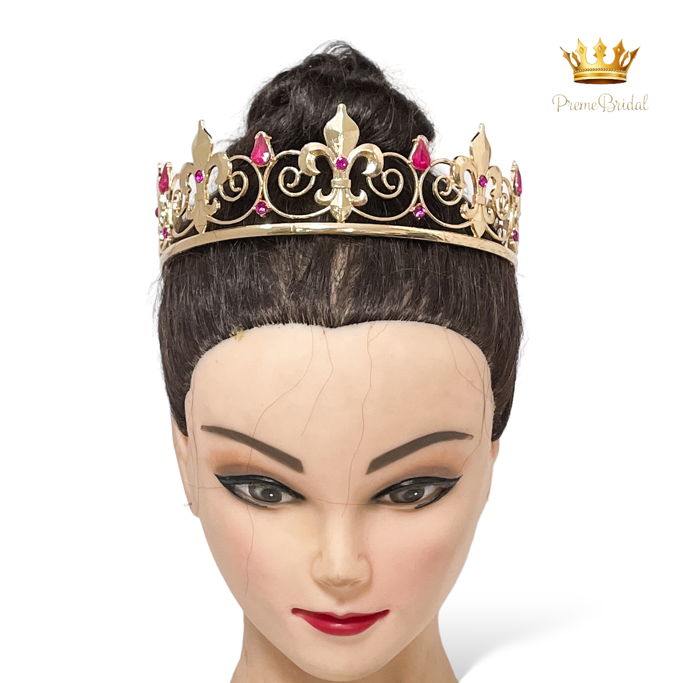 (พร้อมส่ง) มงกุฏผู้ชาย 026 สีทอง-ชมพูบานเย็น มงกุฎผู้ชาย มงกุฎเจ้าชาย งานสวย ปราณีต QCเพชรทุกเม็ด