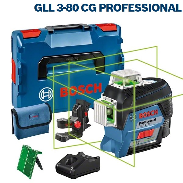 เลเซอร์ระดับ12เส้น แสงสีเขียว GLL3-80CG KIT BOSCH