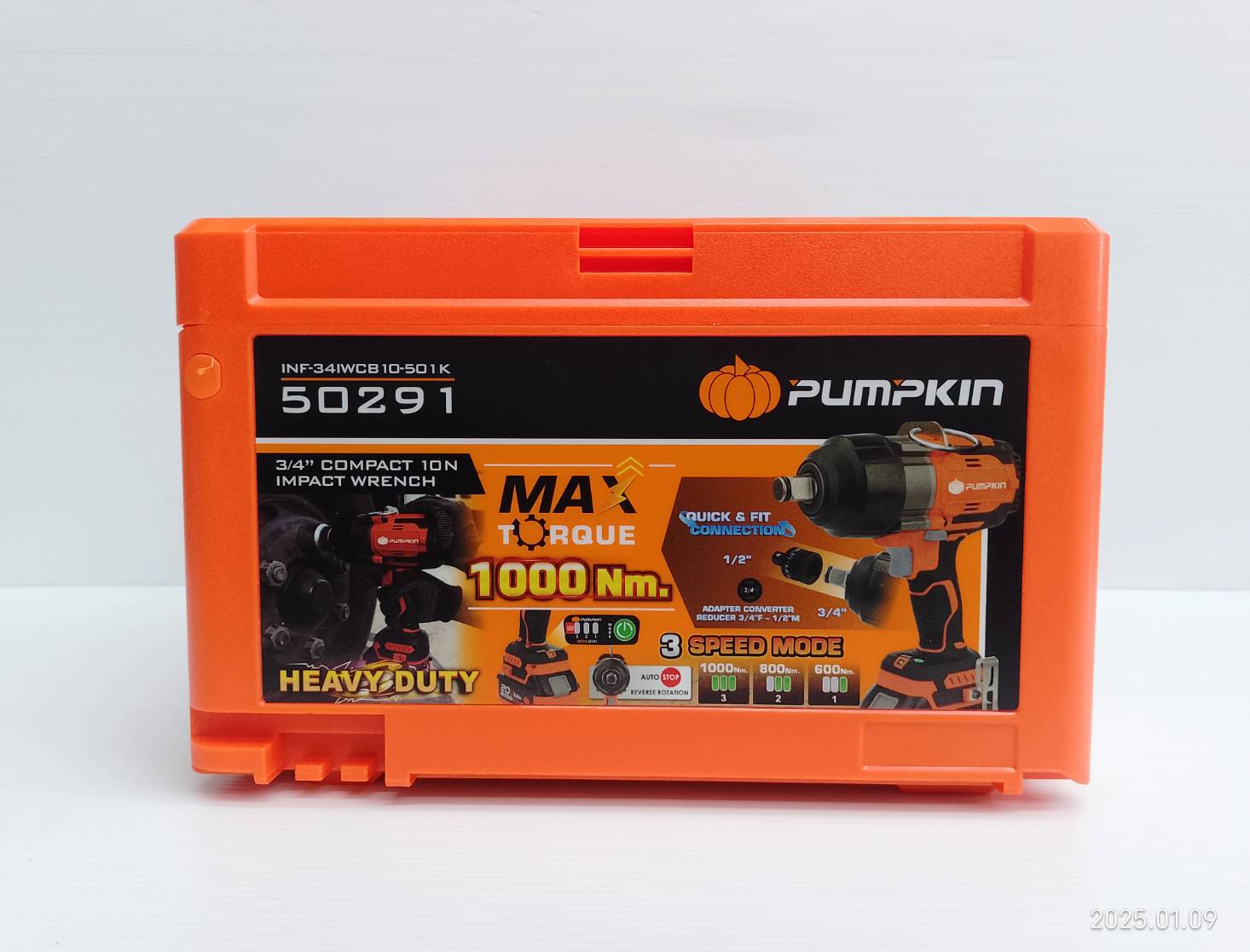PUMPKIN บล็อกกระแทกไร้สาย 20v แรงบิดสูง 1000Nm. 3/4" INF-34IWCB10-501K 50291