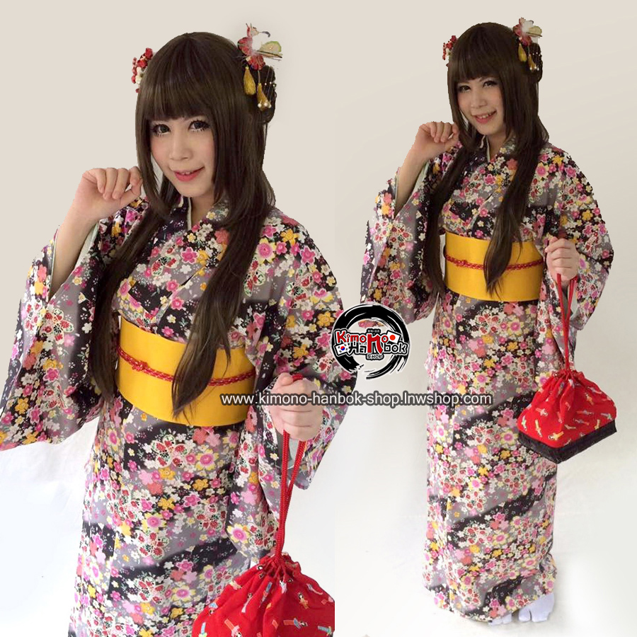 set.ยูกาตะ สีดำลายซากุระ02 (หมด)