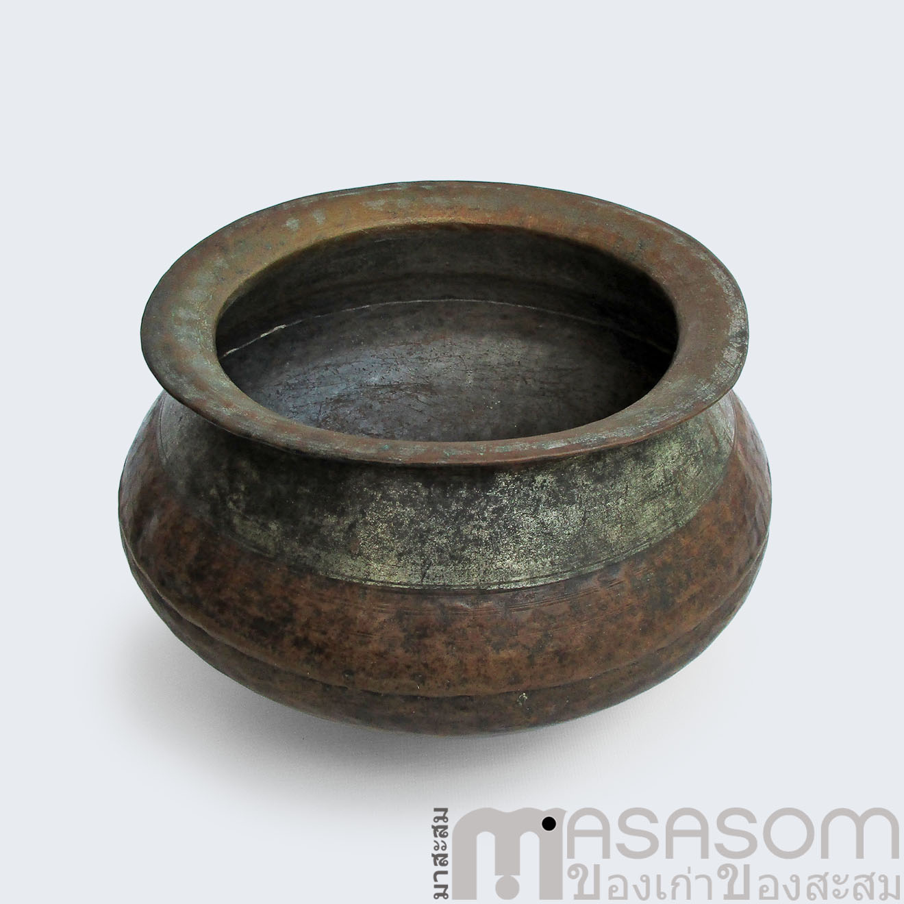 หม้อต้มยาทองเหลืองโบราณ