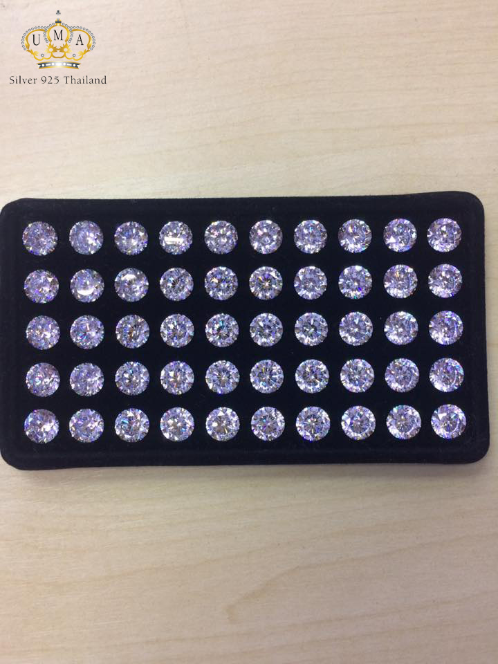เพชรรัสเซีย CZ - 100เหลี่ยม FACET - Size 8.00mm - 1แพ็ค - 50เม็ด