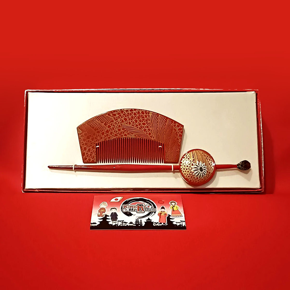 ชุดปิ่นไม้โทนสีแดงคู่PINW20023