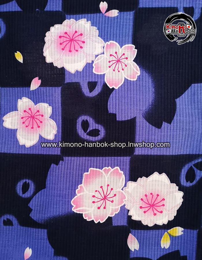 ยูกาตะสีน้ำเงินลายซากุระ02