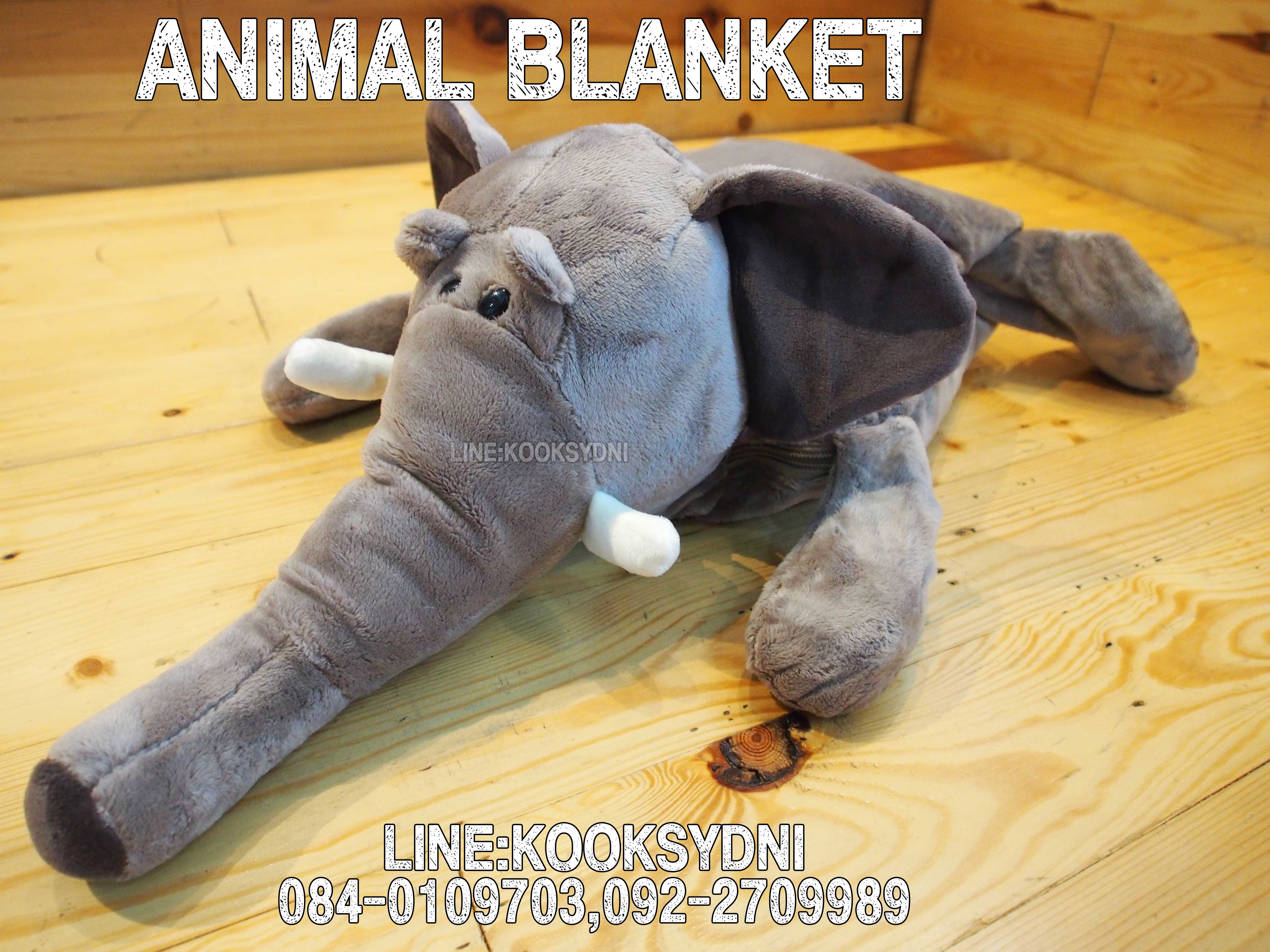 ANIMAL BLANKET ช้างช้างช้าง ( ด้านในอีกสี )