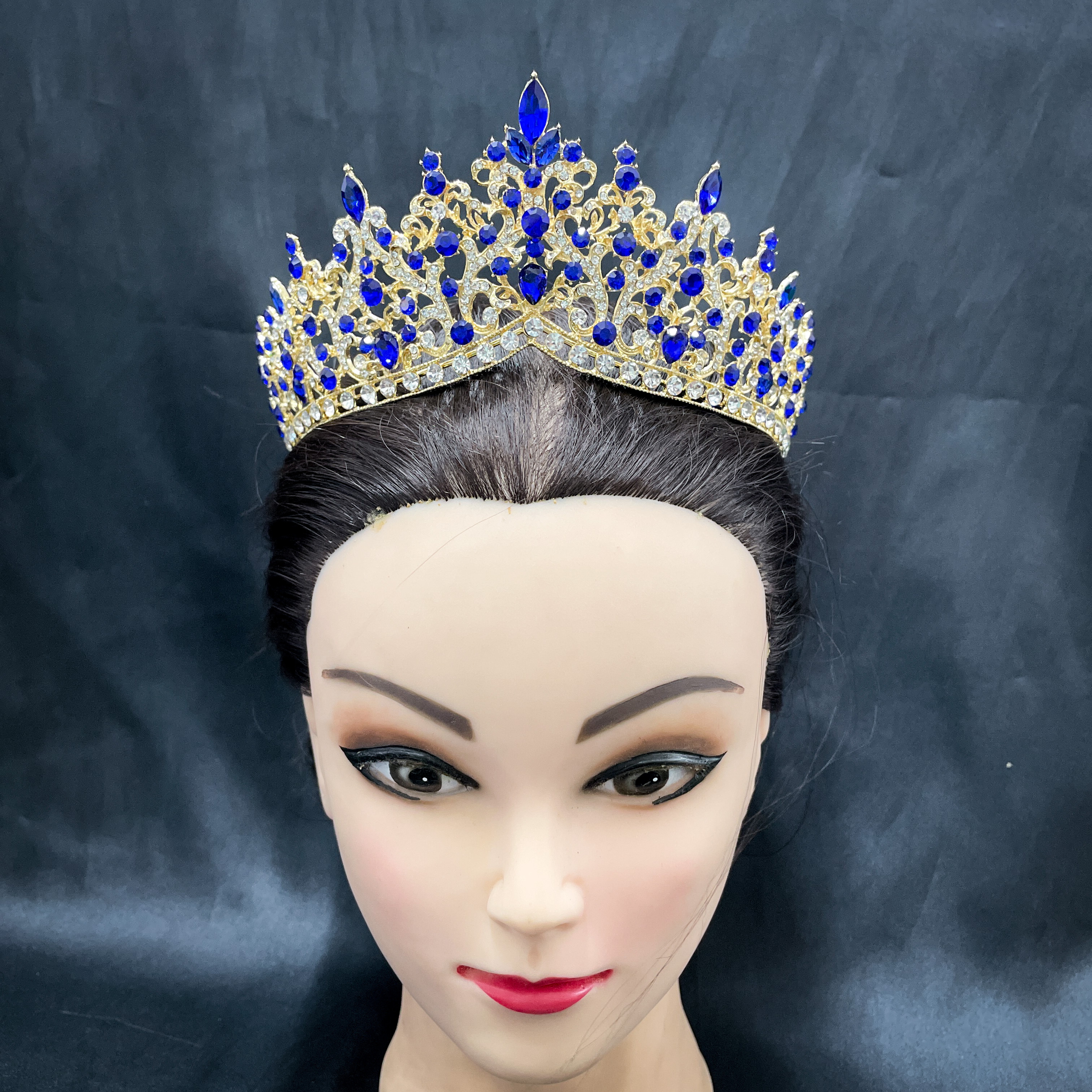 (พร้อมส่ง) เทียร่า 340 สีน้ำเงิน งานสวย ปราณีต QCเพชรทุกเม็ด สินค้าพร้อมส่งจากไทย