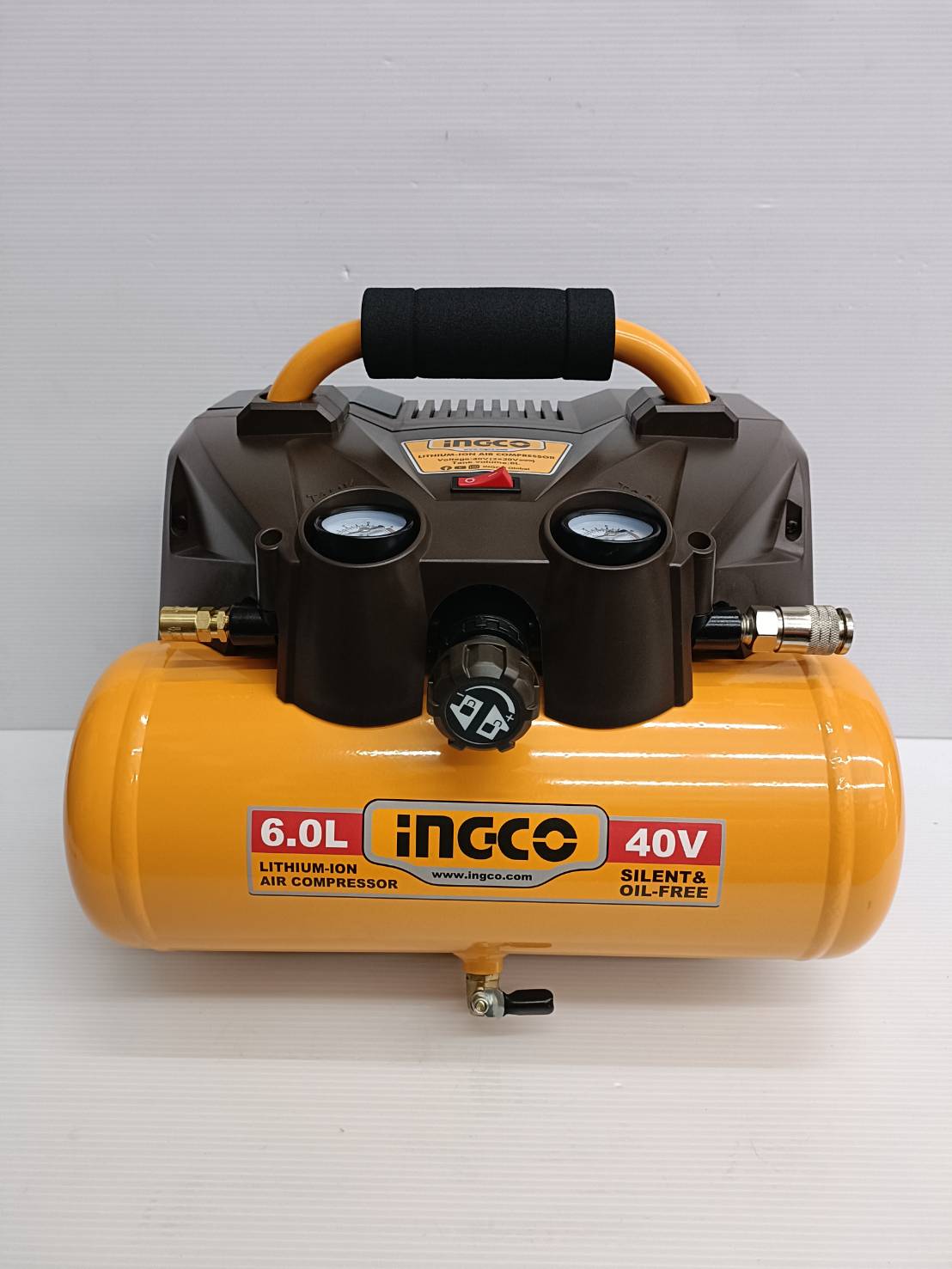 INGCO ปั๊มลมไร้สาย 40V ขนาดถัง6 ลิตร รุ่น CACLI2003 (ตัวเปล่า)