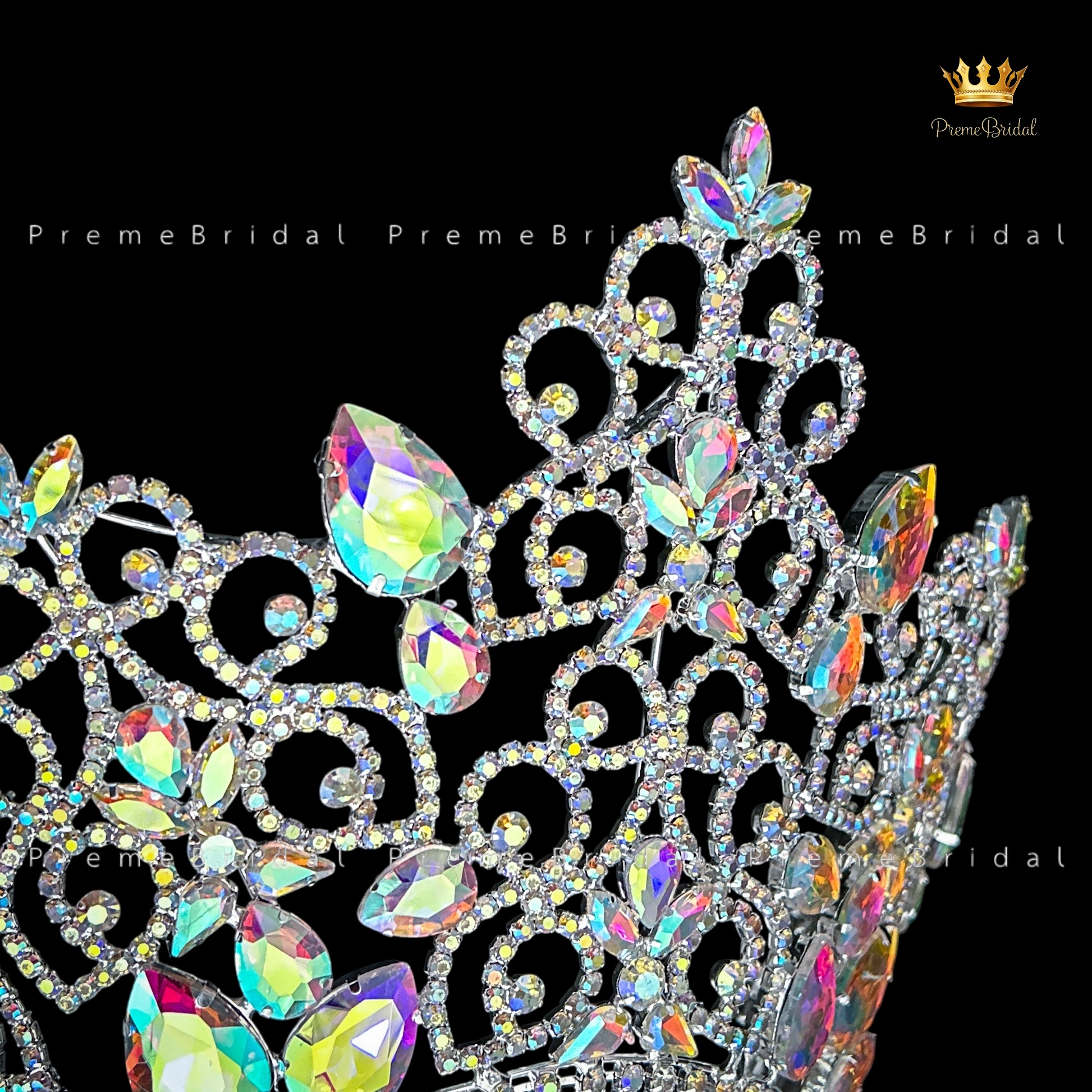 (พร้อมส่งจากไทย) มงกุฏ 144 สำหรับนางงาม ขนาดใหญ่ งานโลหะฐานกลมปรับขนาดได้ ส่งด่วน ส่งจาก จ.อุบลราชธานี