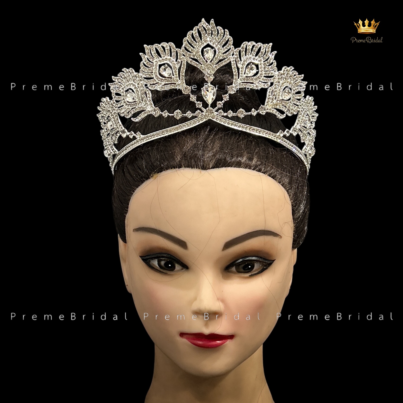 (พร้อมส่ง) เทียร่า 445 มงกุฎครึ่งหัว รูปขนนกฟีนิกซ์ สวย ปราณีต QCเพชรทุกเม็ด สินค้าพร้อมส่งจากไทย