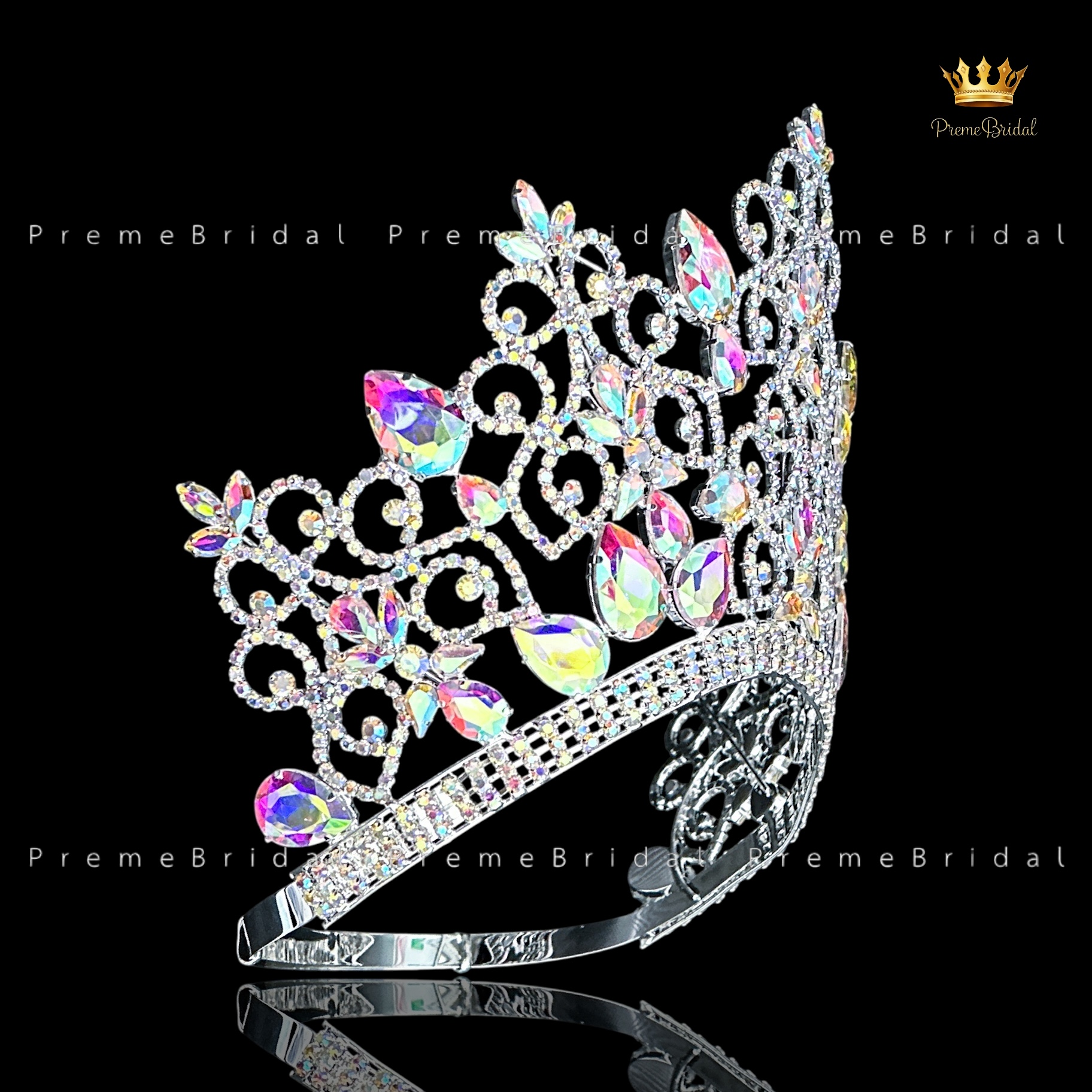 (พร้อมส่งจากไทย) มงกุฏ 144 สำหรับนางงาม ขนาดใหญ่ งานโลหะฐานกลมปรับขนาดได้ ส่งด่วน ส่งจาก จ.อุบลราชธานี