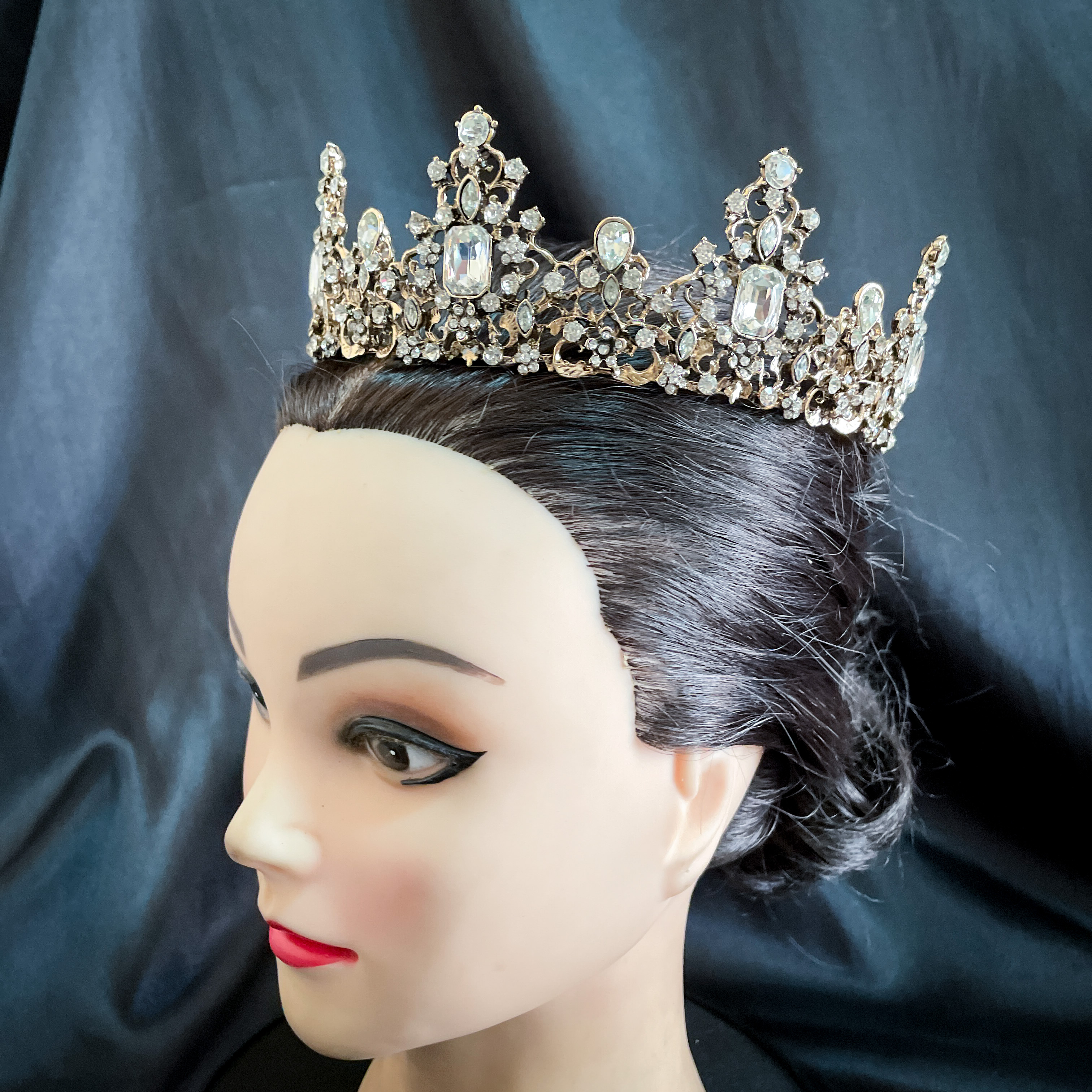 (พร้อมส่ง) มงกุฏ 066 สีวินเทจ+เพชรขาว มงกุฎนางงาม มงกุฎเจ้าชาย มงกุฎสไตล์วินเทจ งานสวย QCเพชรทุกเม็ดไมมีหลุด