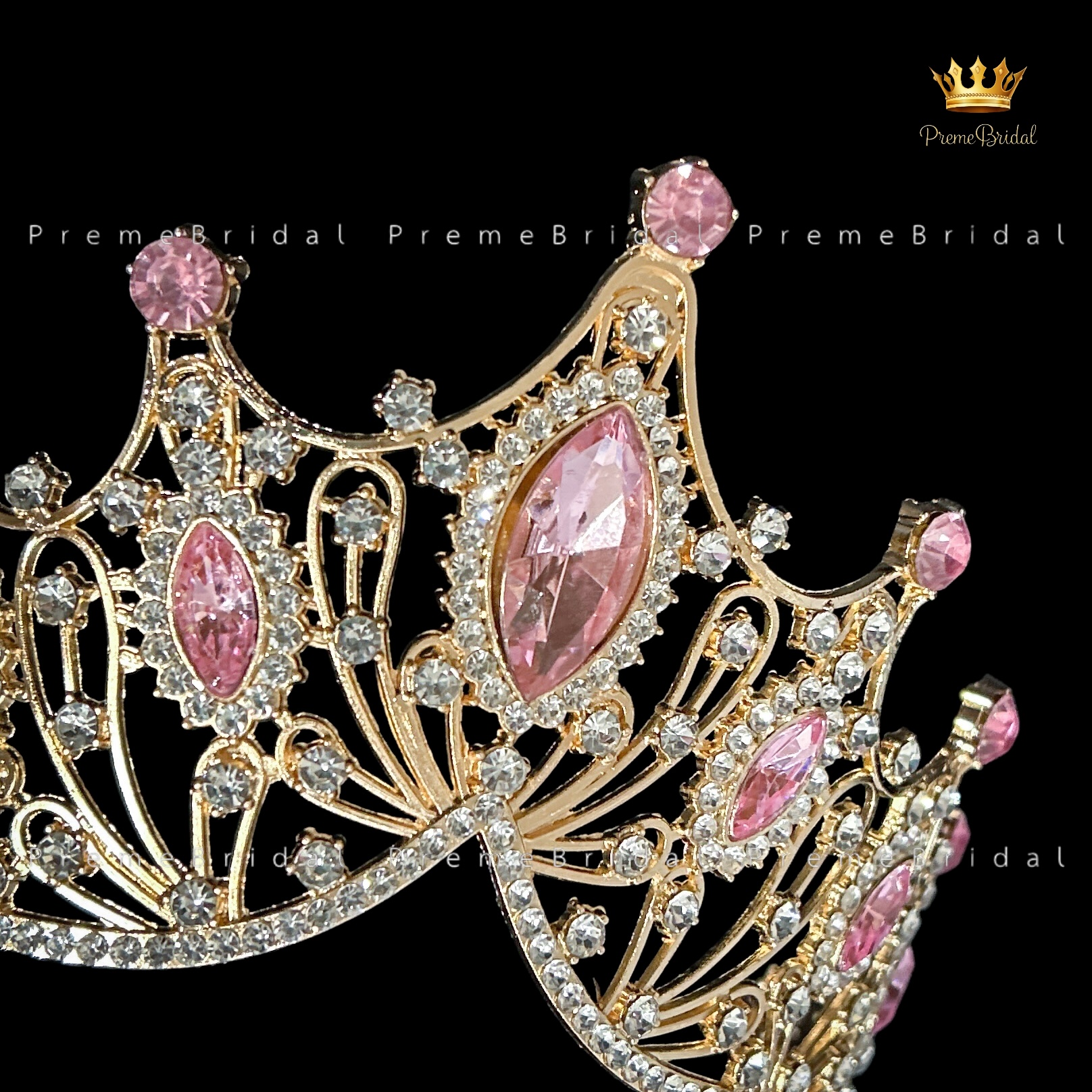 (พร้อมส่ง) เทียร่า 303 สีทอง-ชมพู มงกุฎนางงาม งานสวย ปราณีต QCเพชรทุกเม็ด สินค้าพร้อมส่งจากไทย