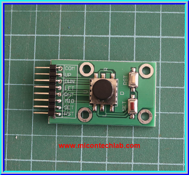 1x ปุ่มสวิตซ์แบบ 5 ทิศทาง Up Down Left Right Middle สีเขียว