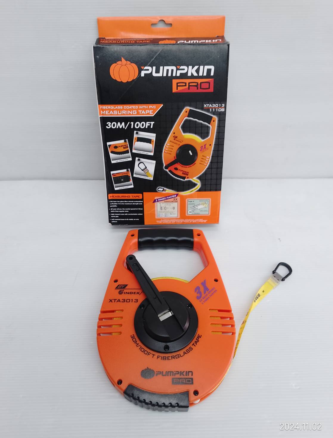 เทปวัดที่ใยแก้ว 30เมตร XTA3013 #11108 PUMPKIN PRO
