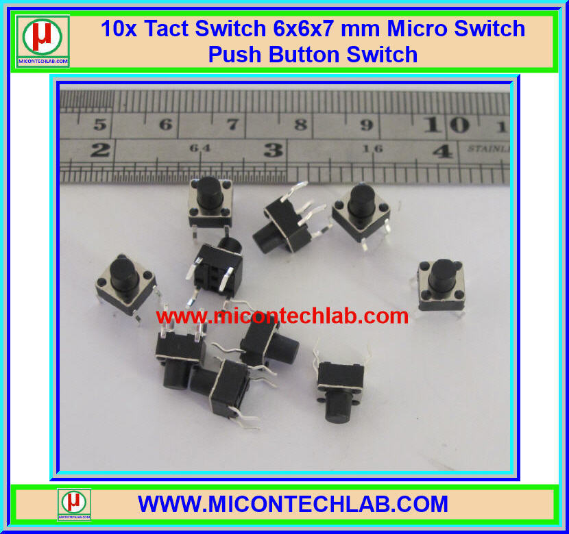 10x Tact Switch 6x6x7 mm Micro Switch Push Button Switch